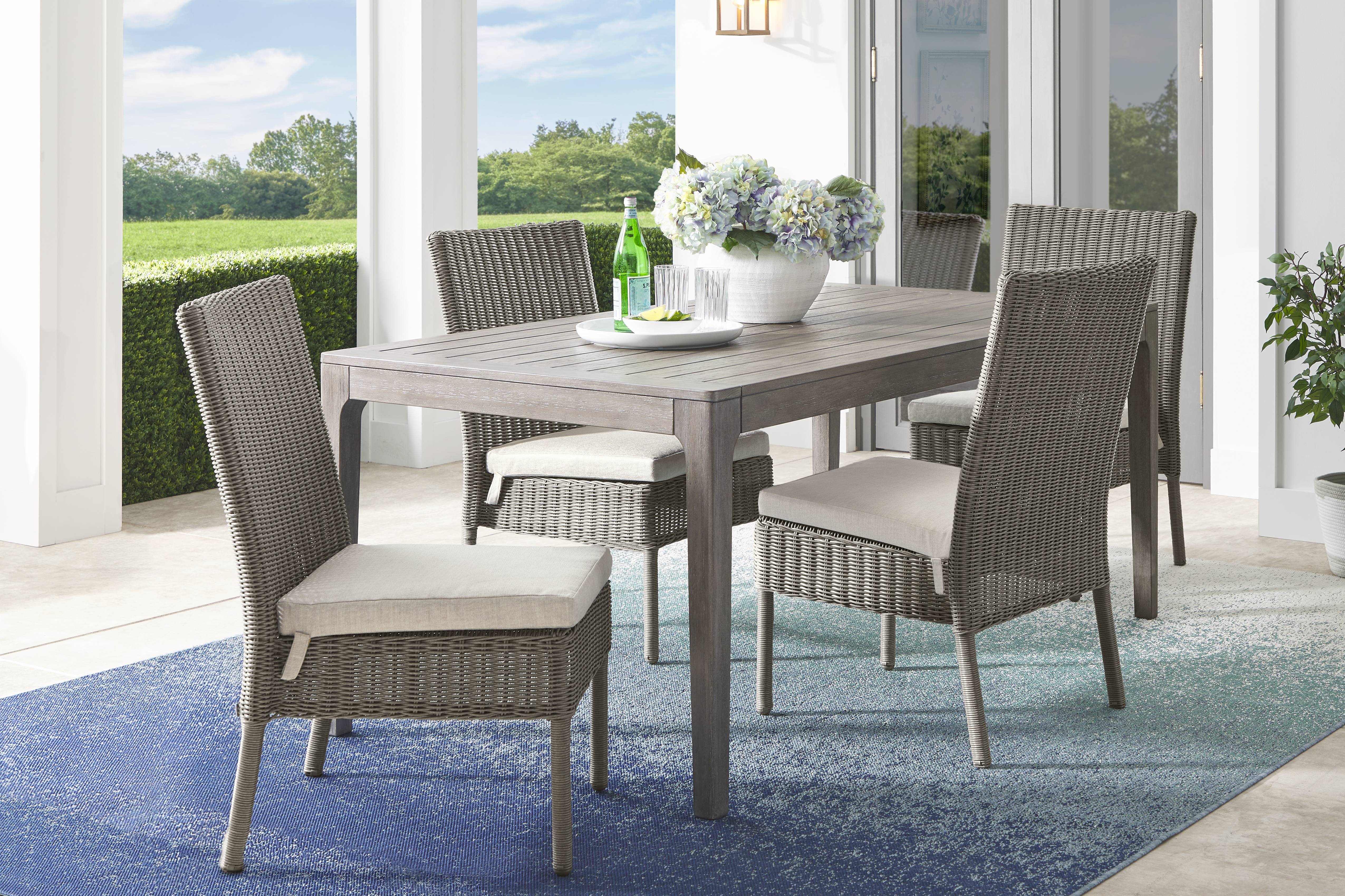 Forest Hills Gray Wood Outdoor Dining Table - Thumbnail - Image 2
