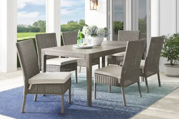 Forest Hills Gray 7 Pc Wood Outdoor Dining Set