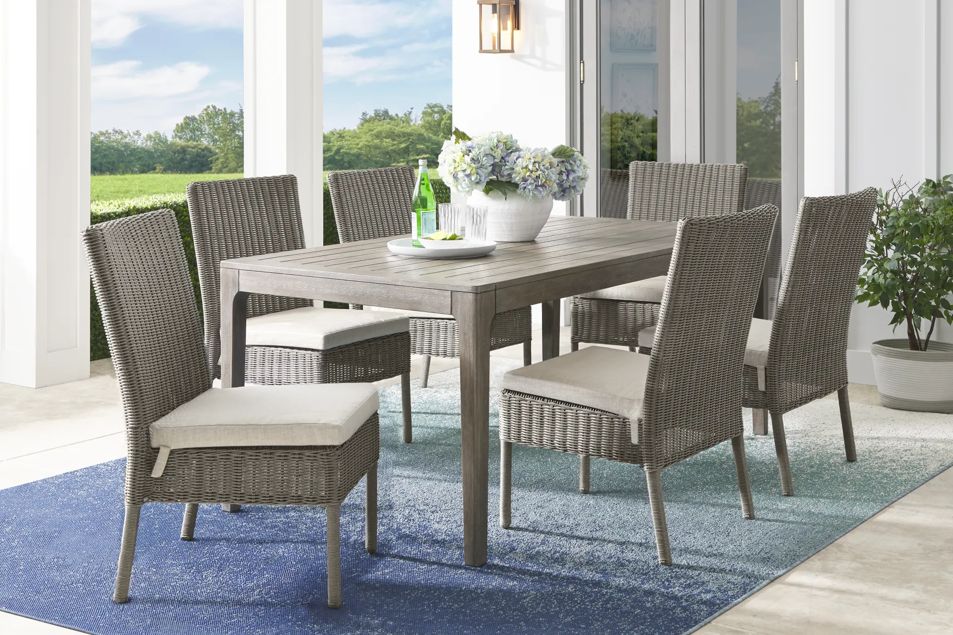 Forest Hills Gray Wood Outdoor Dining Table - Image 1
