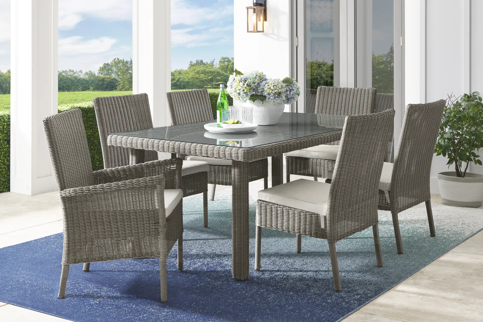 Forest Hills Gray Outdoor Arm Chair - Image 1
