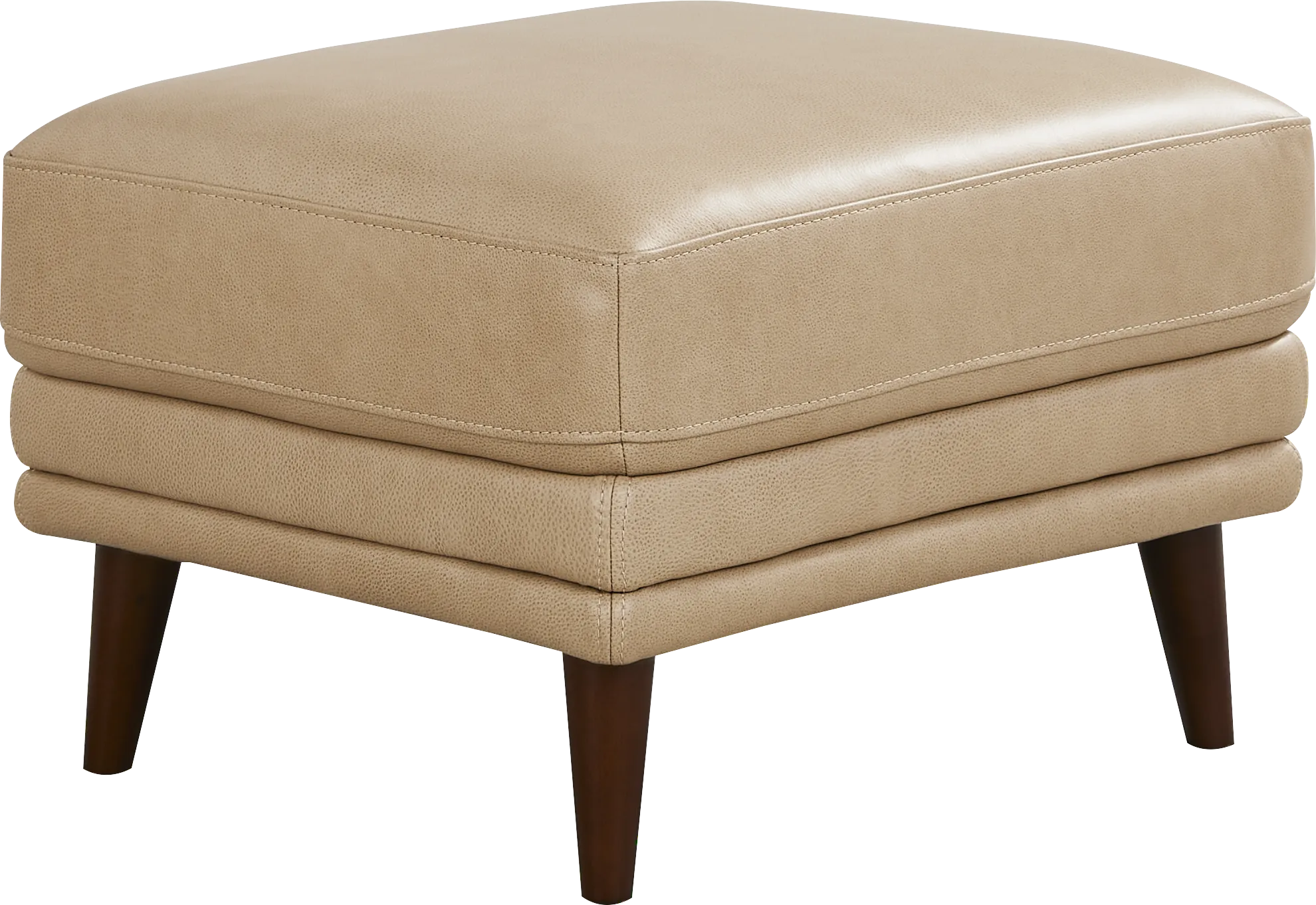 Harrington Park Stone Leather Ottoman - Thumbnail - Image 1