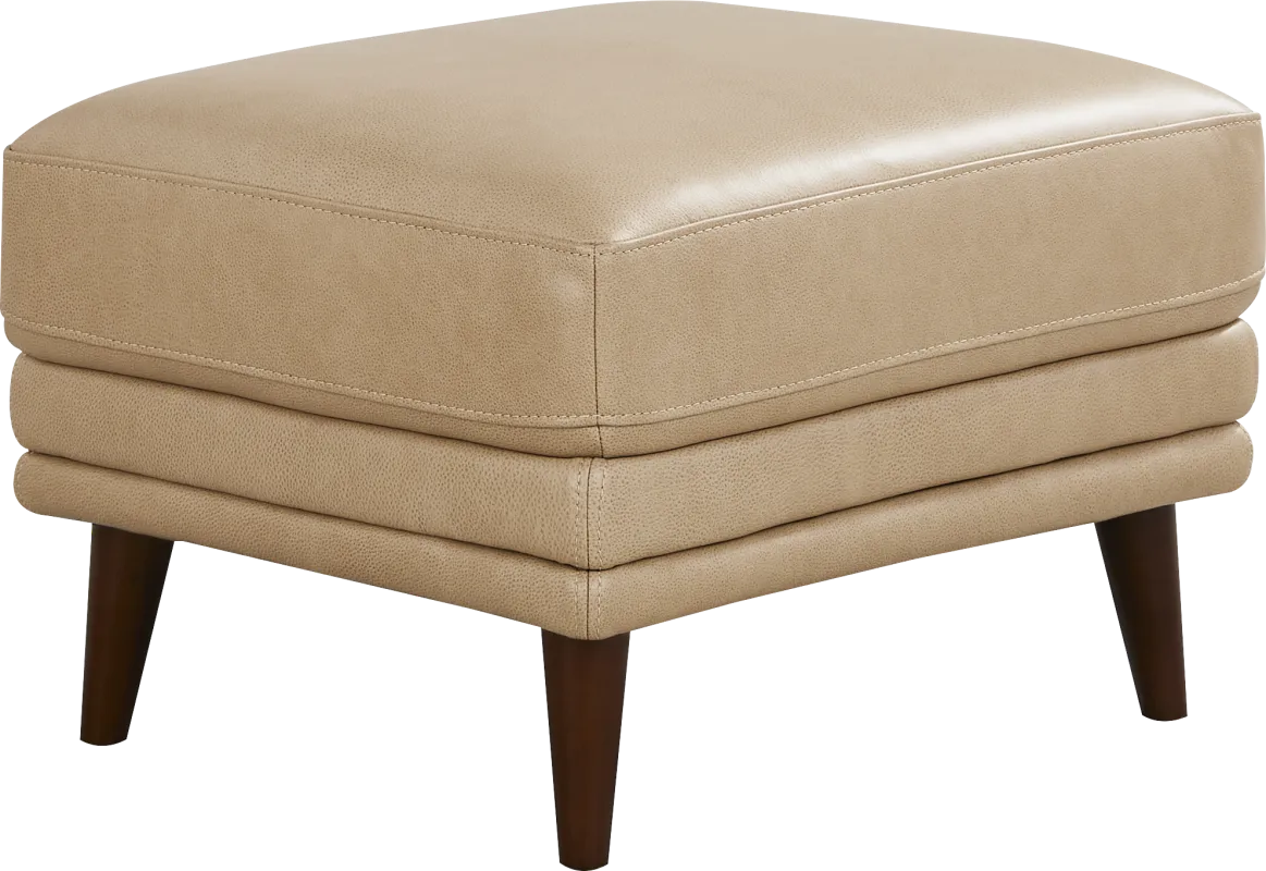 Harrington Park Stone Leather Ottoman