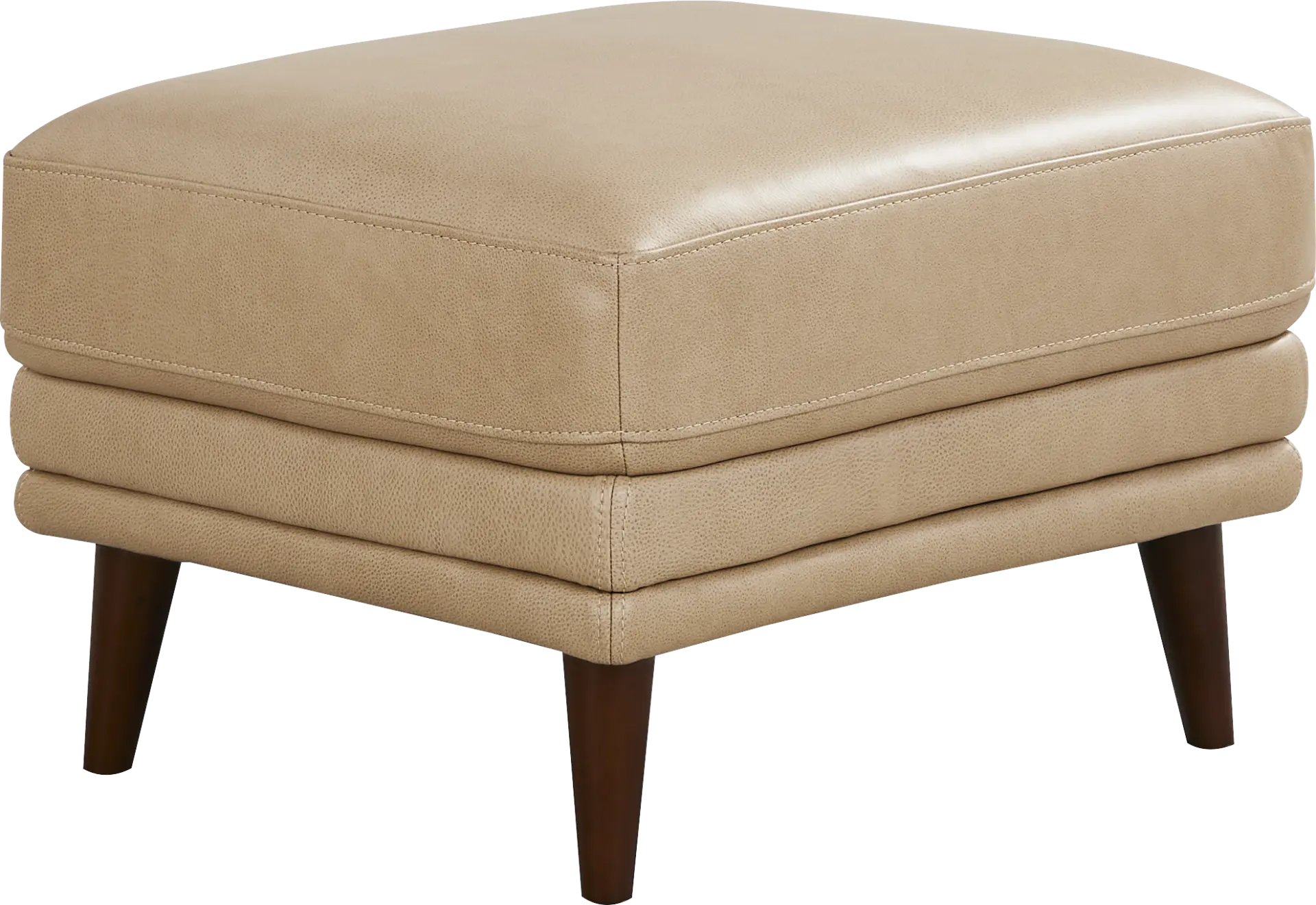 Harrington Park Stone Leather Ottoman