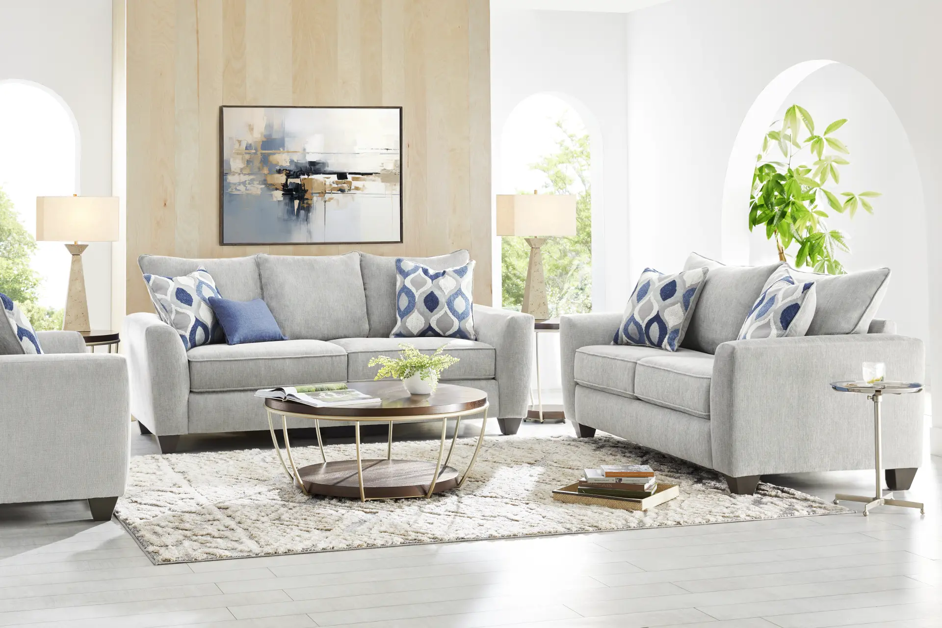 Dennin Heights Gray 8 Pc Living Room with Gel Foam Sleeper Sofa