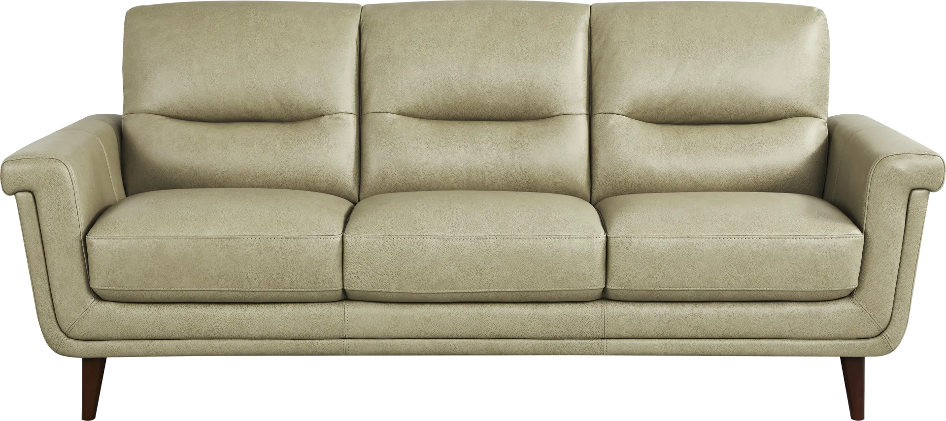 Harrington Park Sage Leather Sofa - Image 2