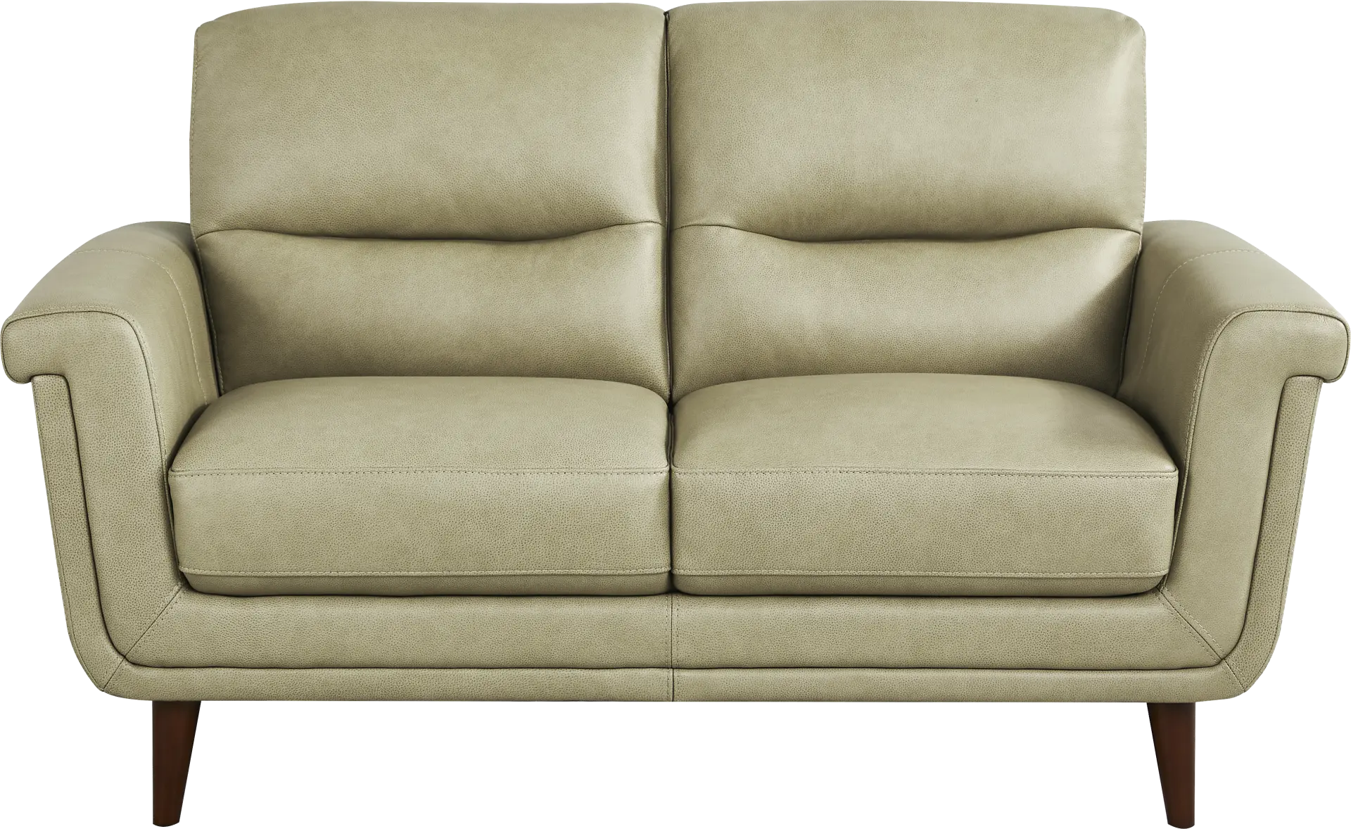 Harrington Park Sage Leather Loveseat