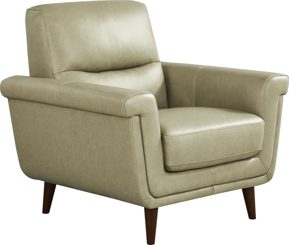 Harrington Park Sage Leather Chair