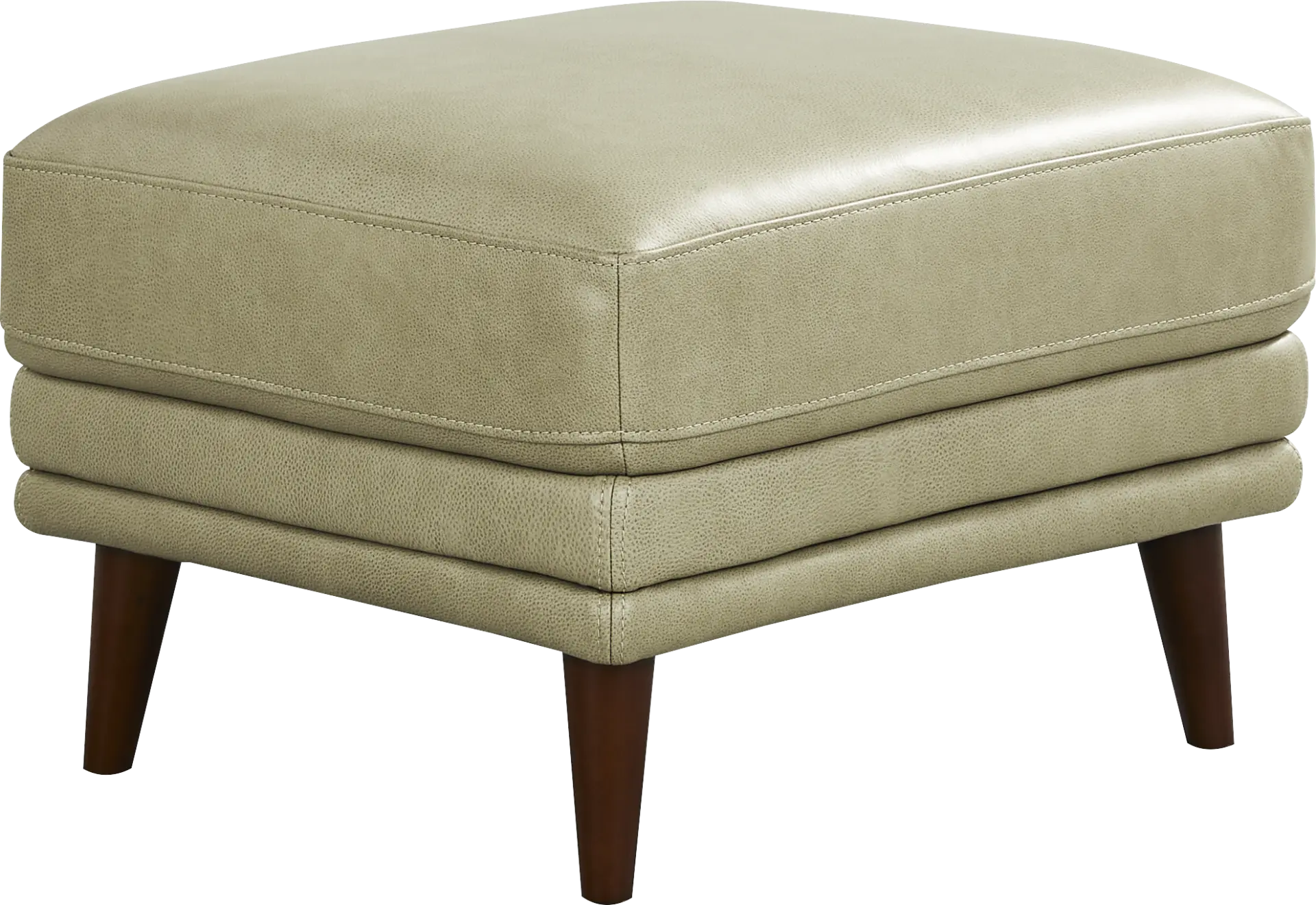 Harrington Park Sage Leather Ottoman