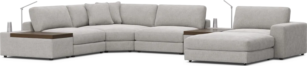 Gray 7 Pc ModularThree with Media Consoles