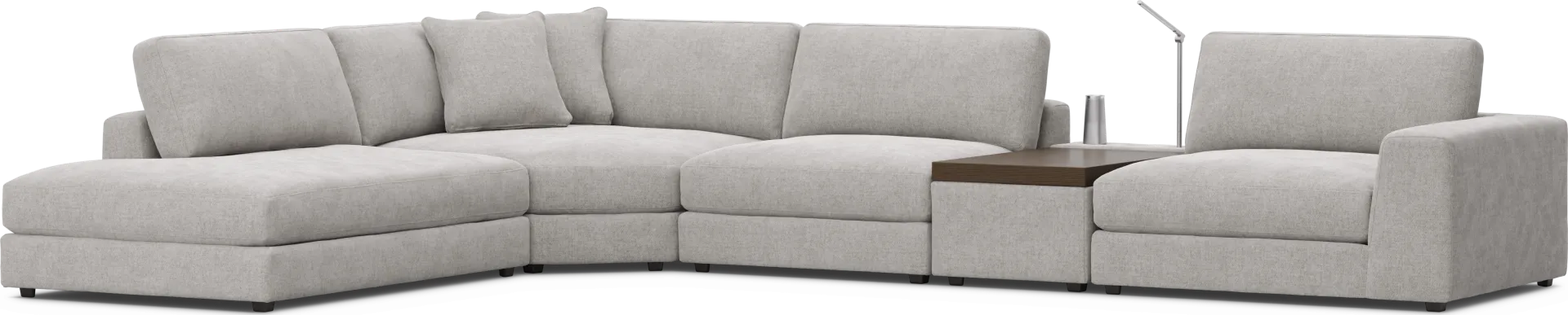 Gray 5 Pc ModularThree with Media Console - Image 2
