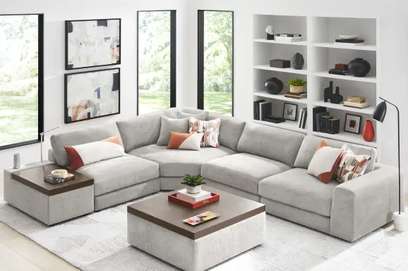 Gray 5 Pc ModularThree with Media Console