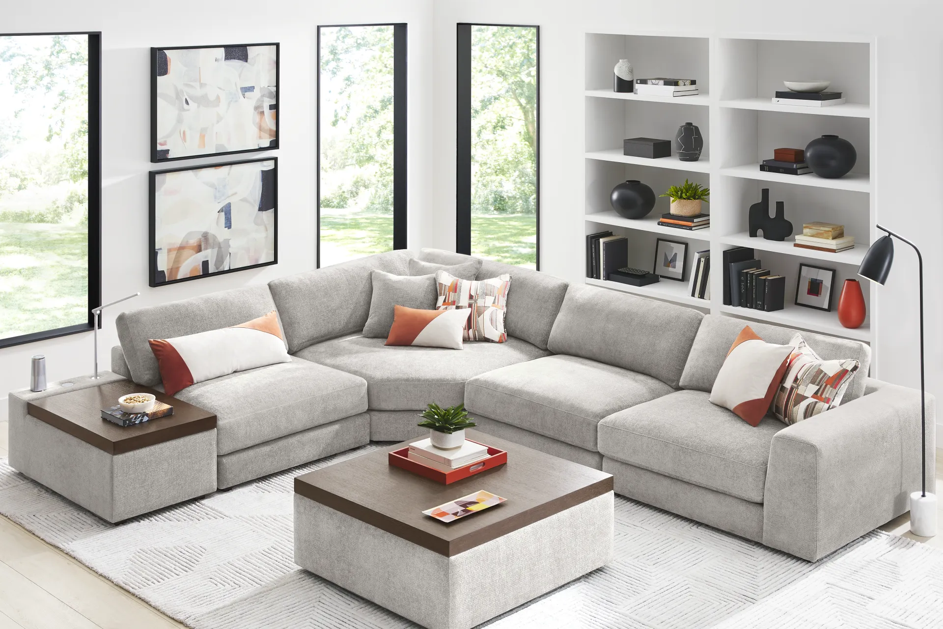 Gray 5 Pc ModularThree with Media Console - Image 1