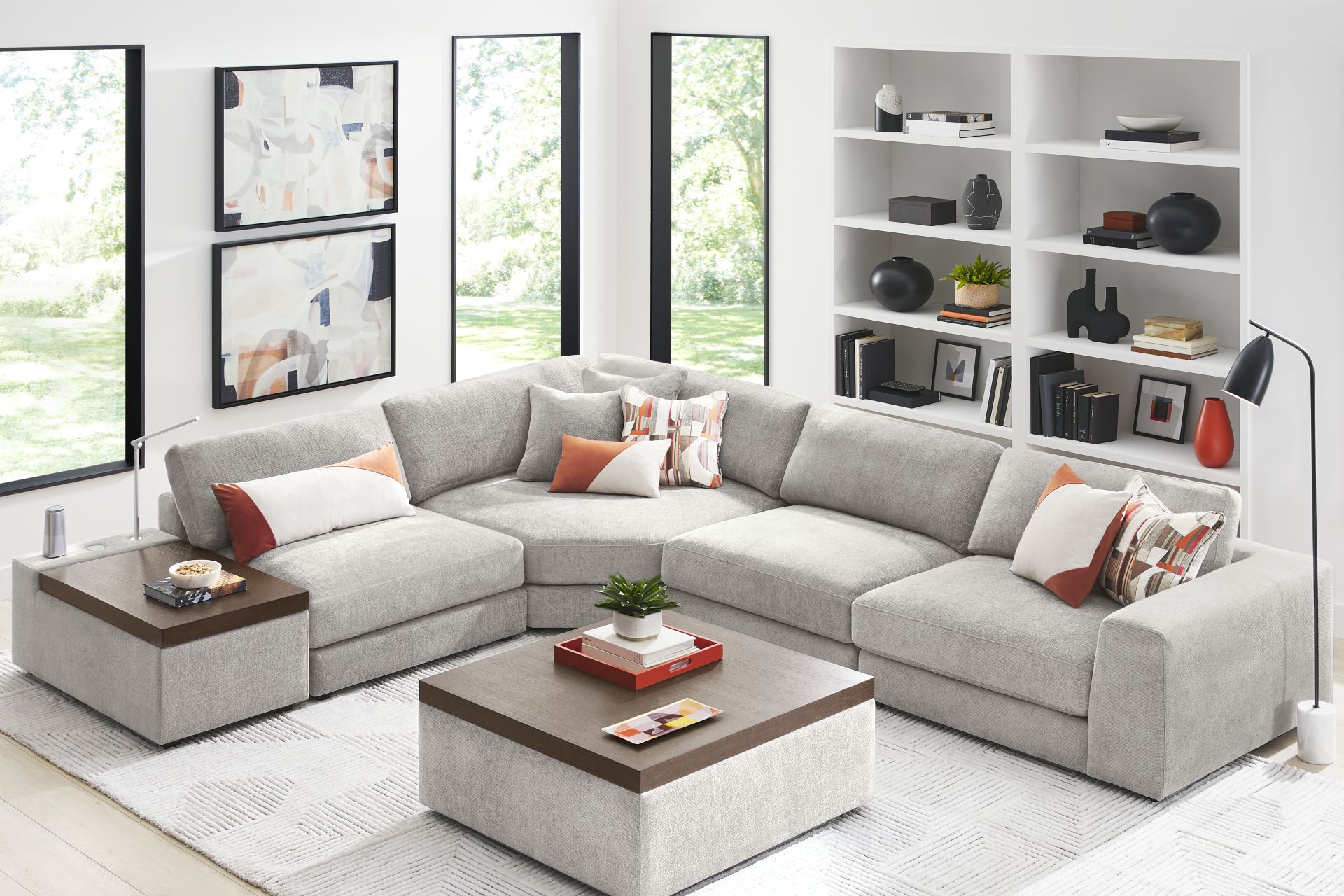 Gray 5 Pc ModularThree with Media Console - Image 1