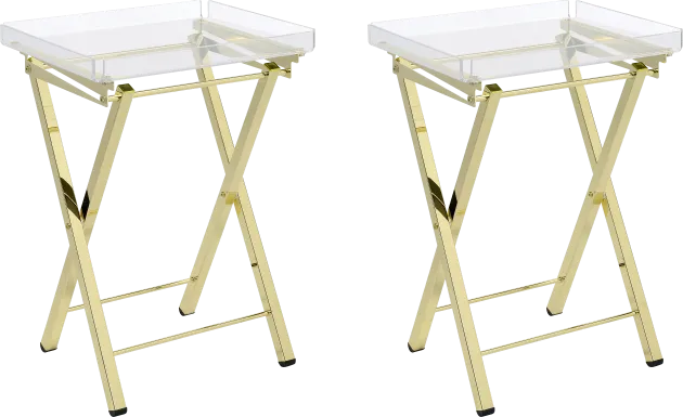 Paeoni Gold End Table, Set of 2