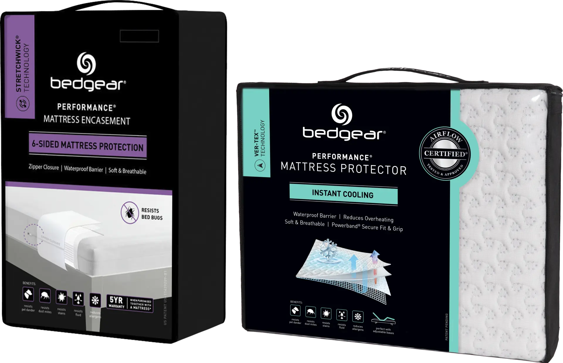 Bedgear StretchWick MattresSkin California King Mattress Encasement and Ver-Tex Protector Bundle