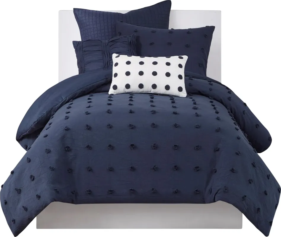 Brokat Dark Blue Twin Comforter Set