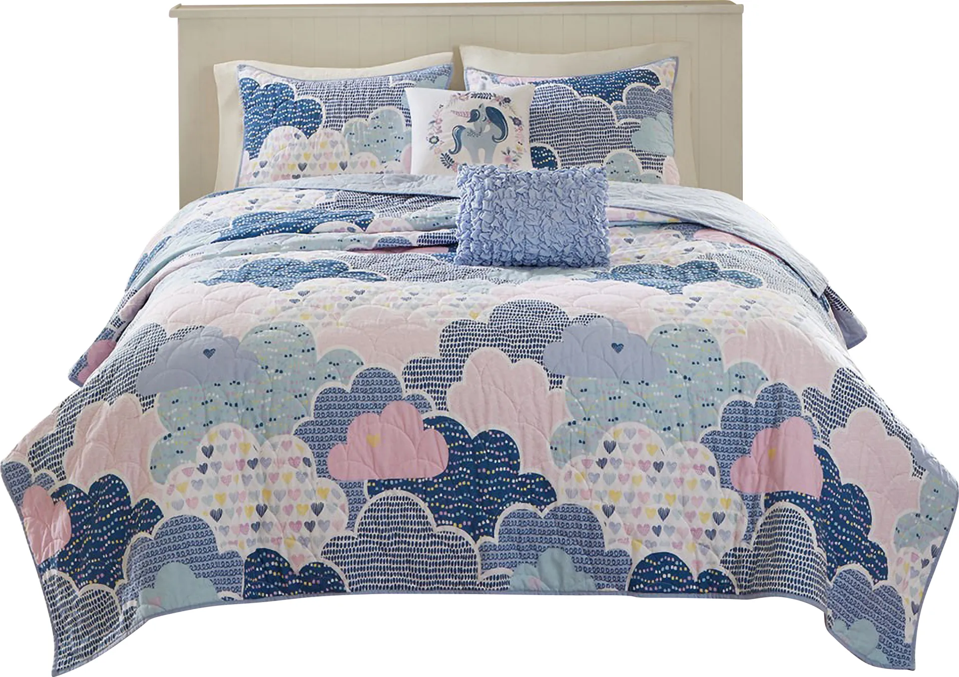 Bessi Blue Twin Quilt Set - Image 1