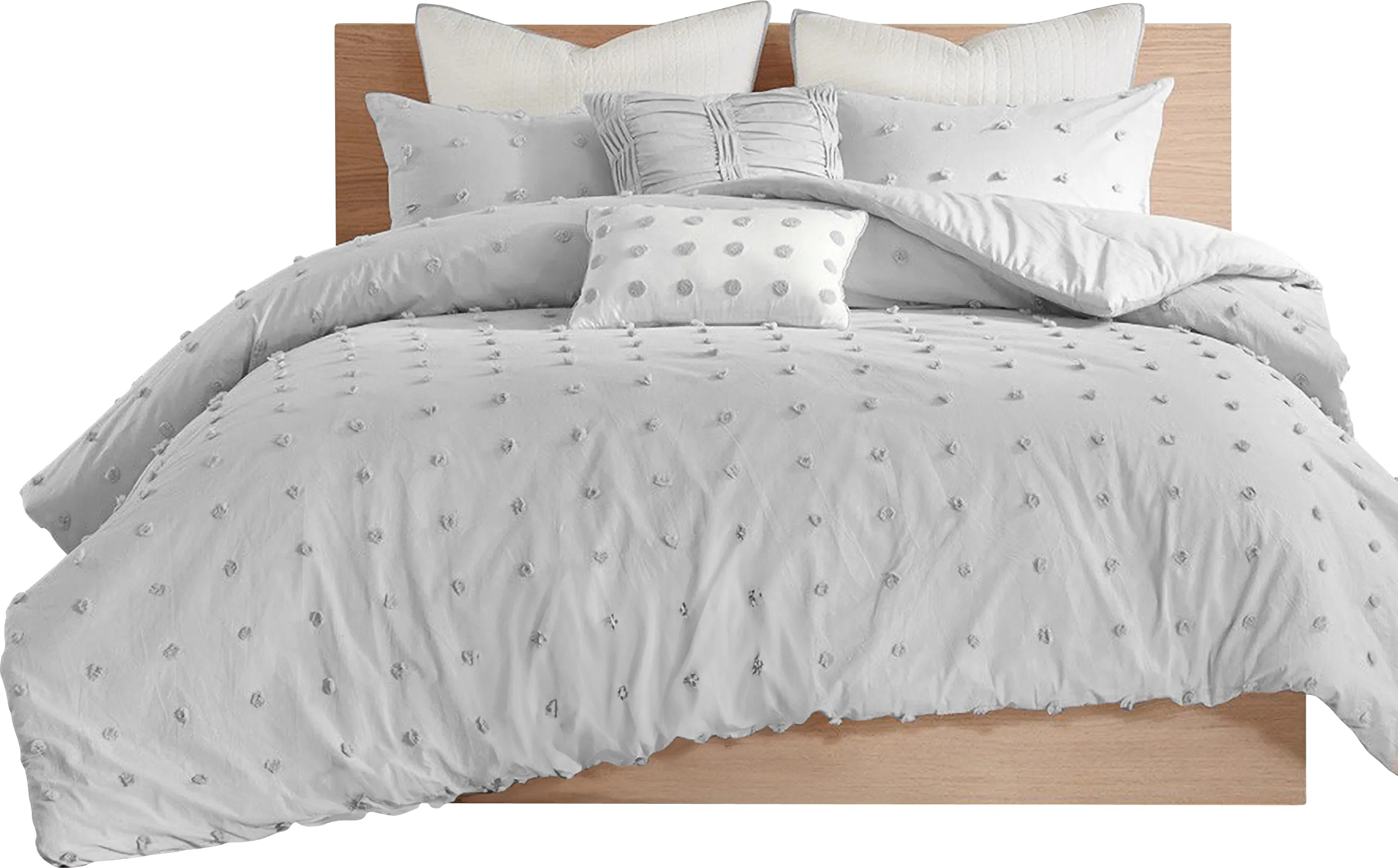 Brokat Light Gray King Comforter Set - Thumbnail - Image 1