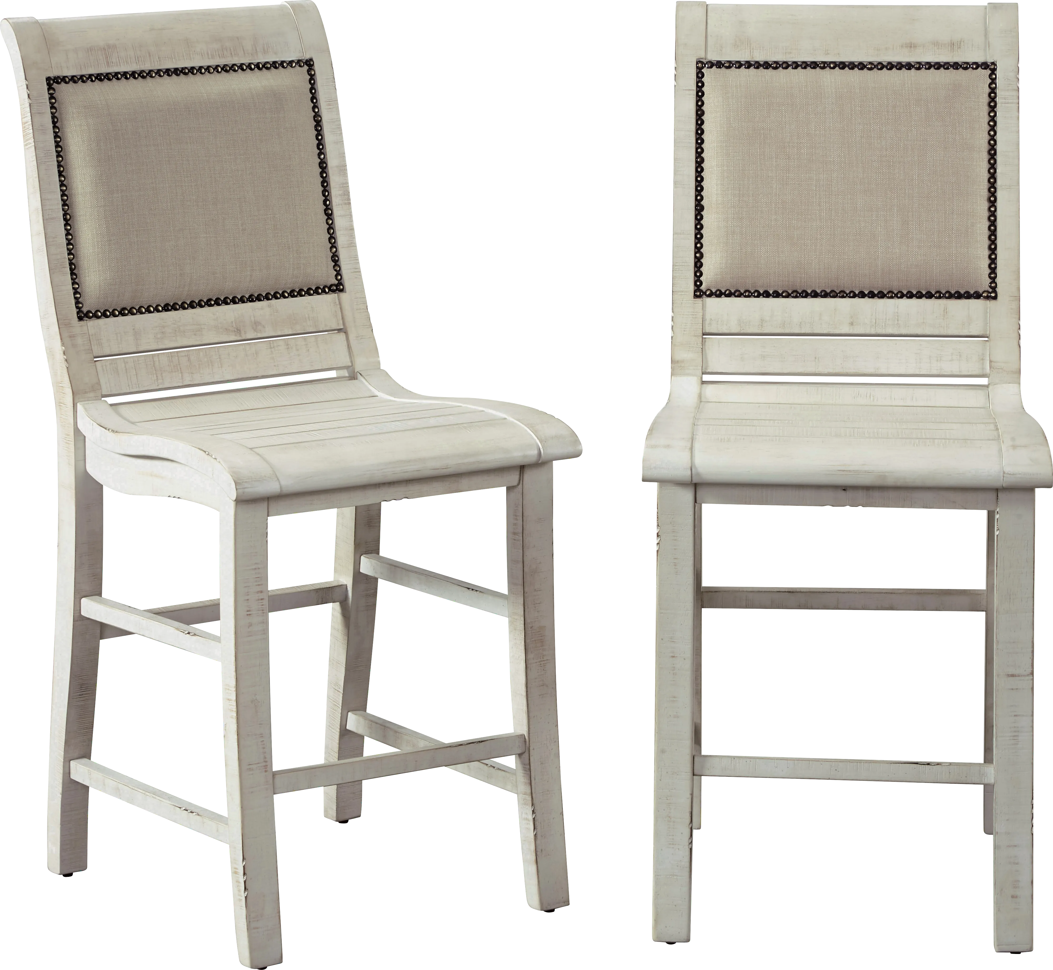 Montcalm White Counter Height Stool, Set of 2 - Image 1