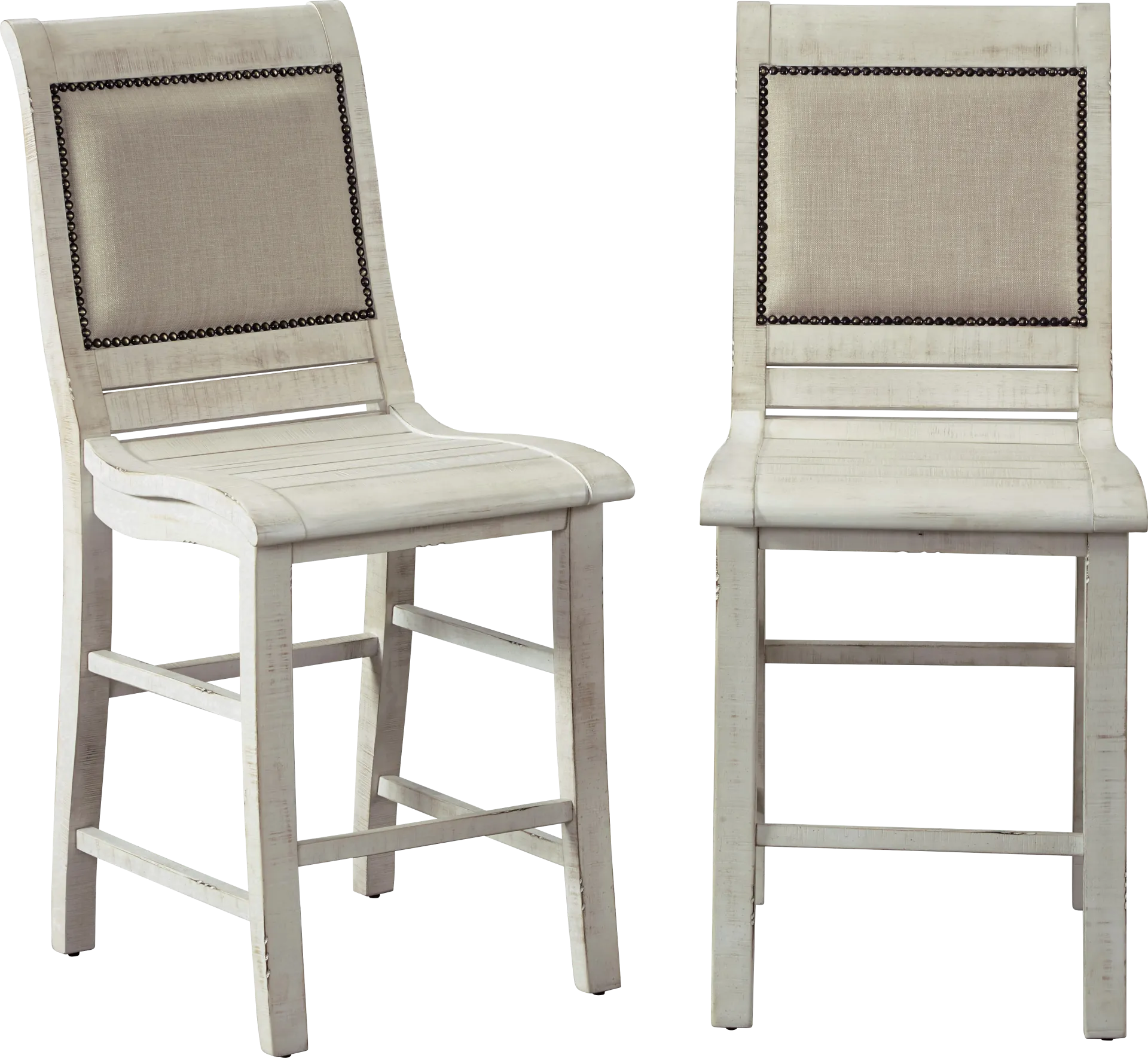Montcalm White Counter Height Stool, Set of 2 - Image 1