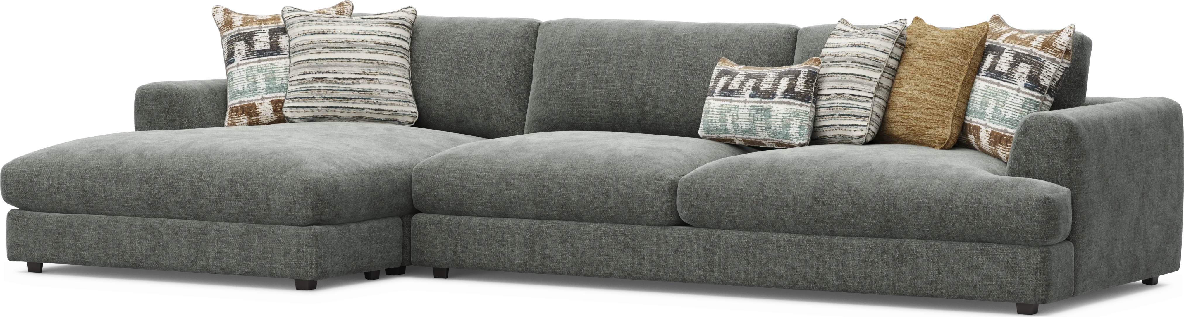 Montecito Charcoal 5 Pc Sectional Living Room - Thumbnail - Image 2