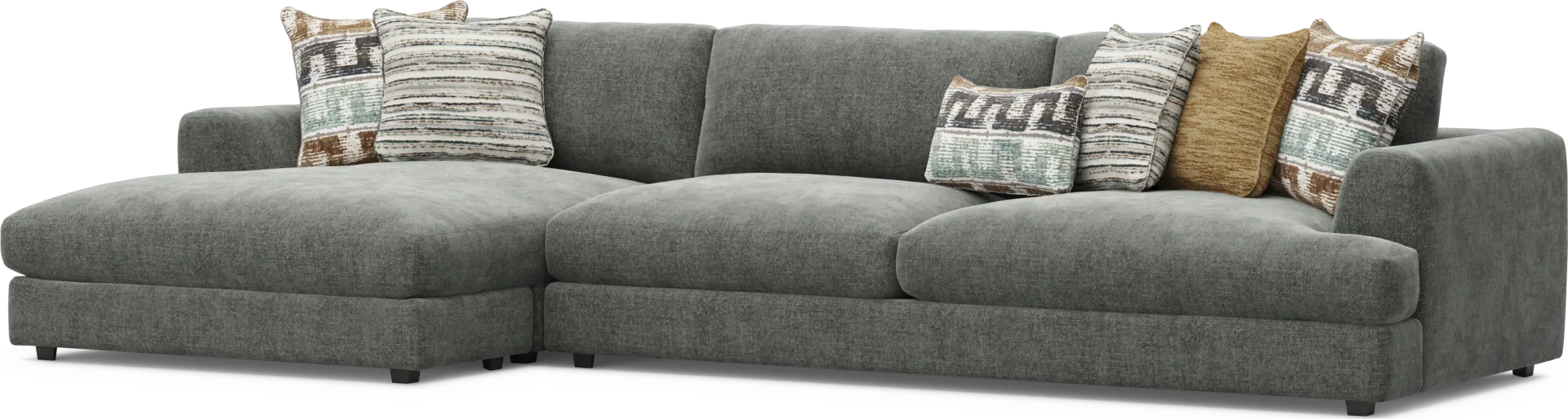 Montecito Charcoal 5 Pc Sectional Living Room - Image 2