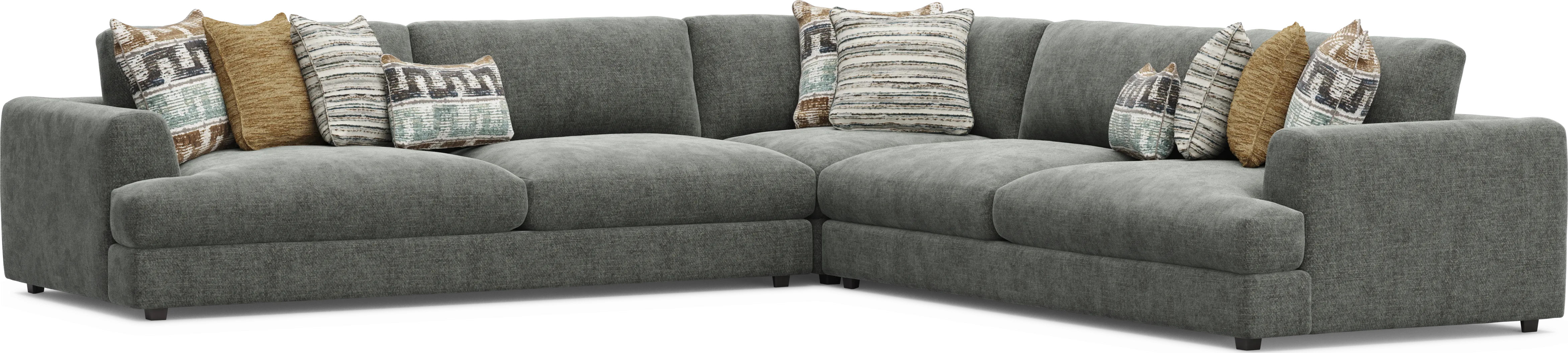 Montecito Charcoal 3 Pc Sectional - Thumbnail - Image 1