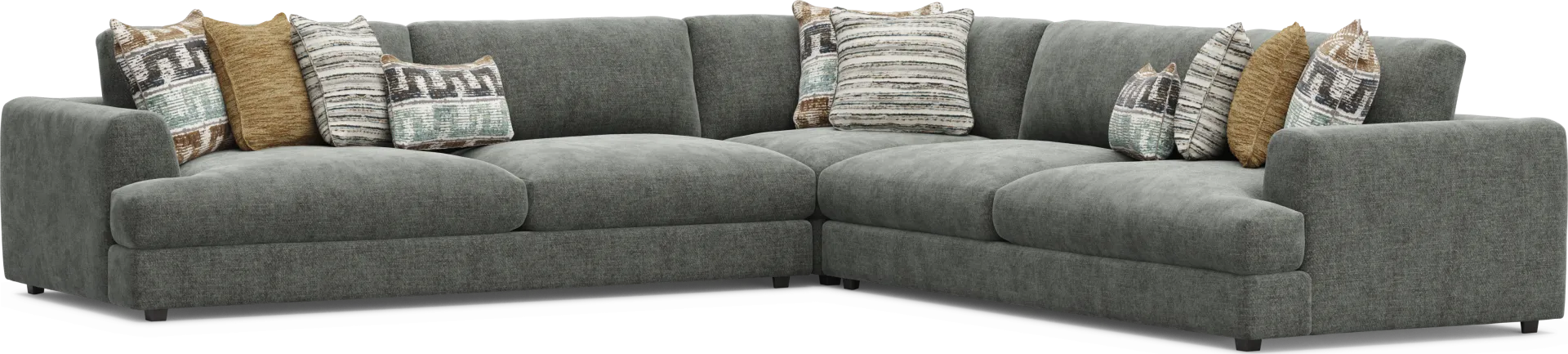 Montecito Charcoal 3 Pc Sectional - Image 1