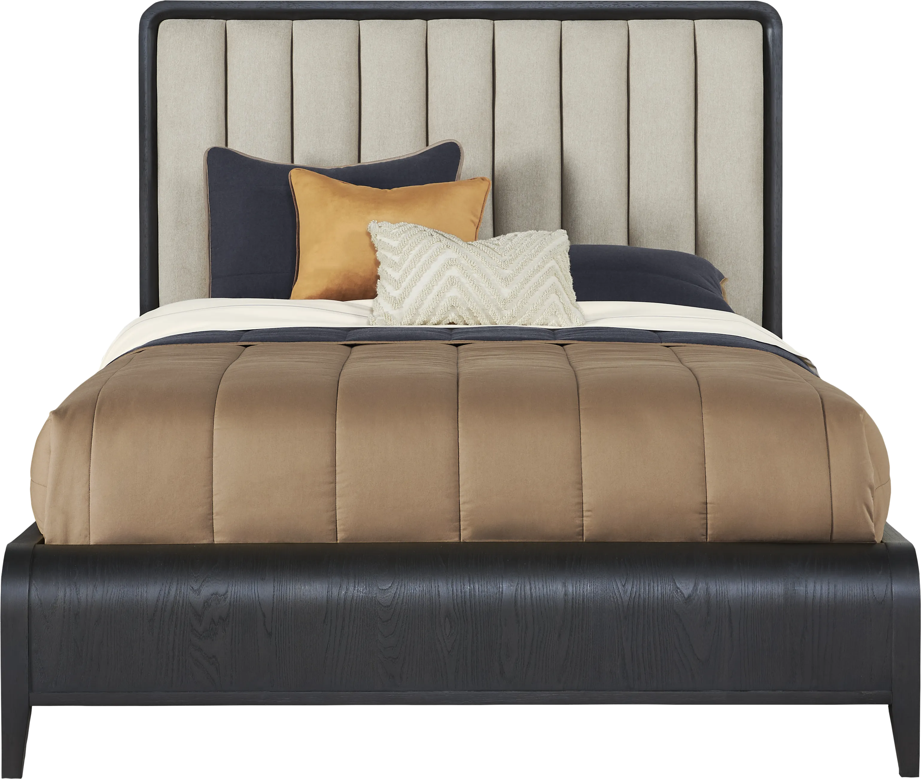 Archer Grove Black 5 Pc Queen Upholstered Bedroom - Thumbnail - Image 2