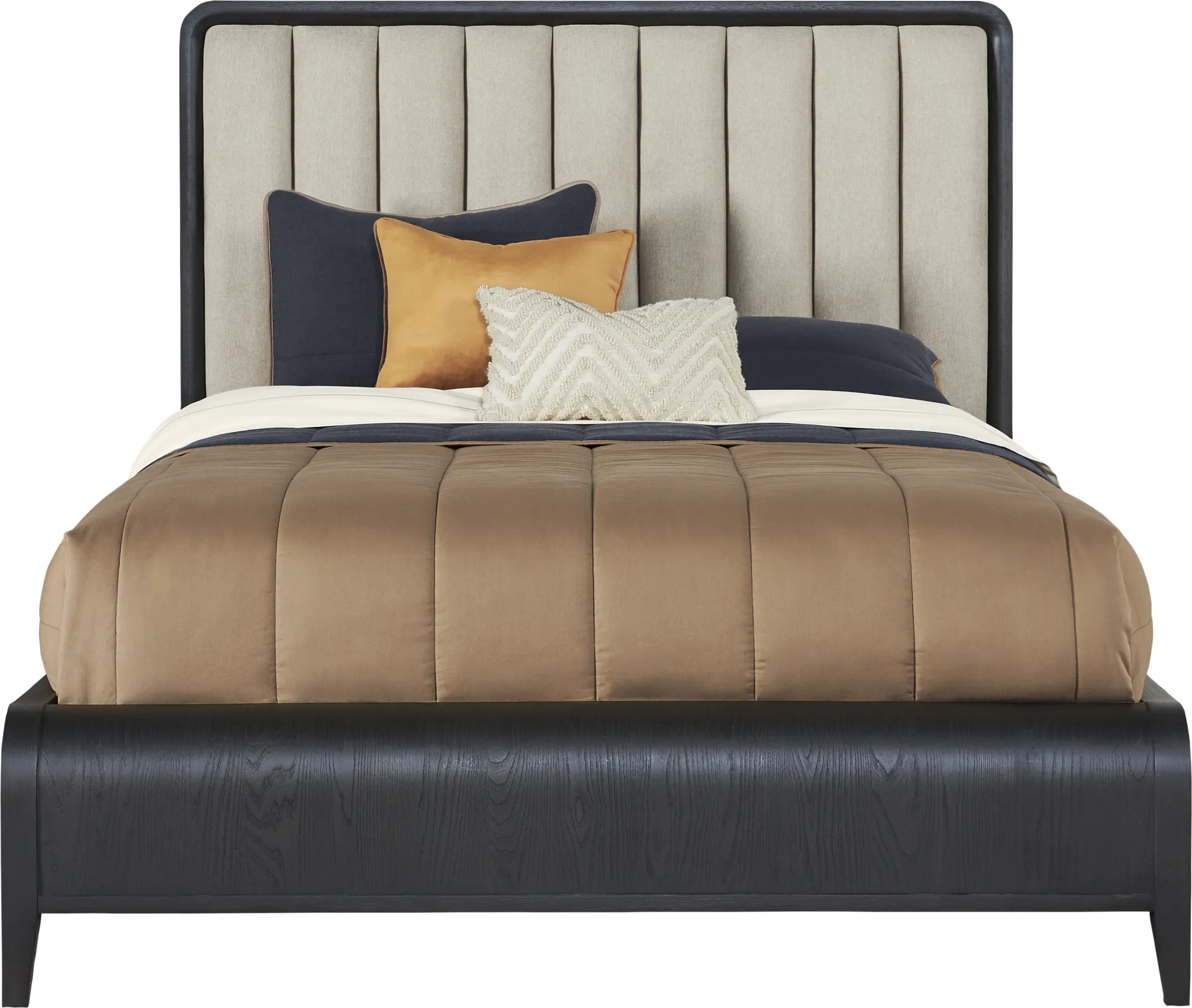 Archer Grove Black 3 Pc Queen Upholstered Bed - Image 1