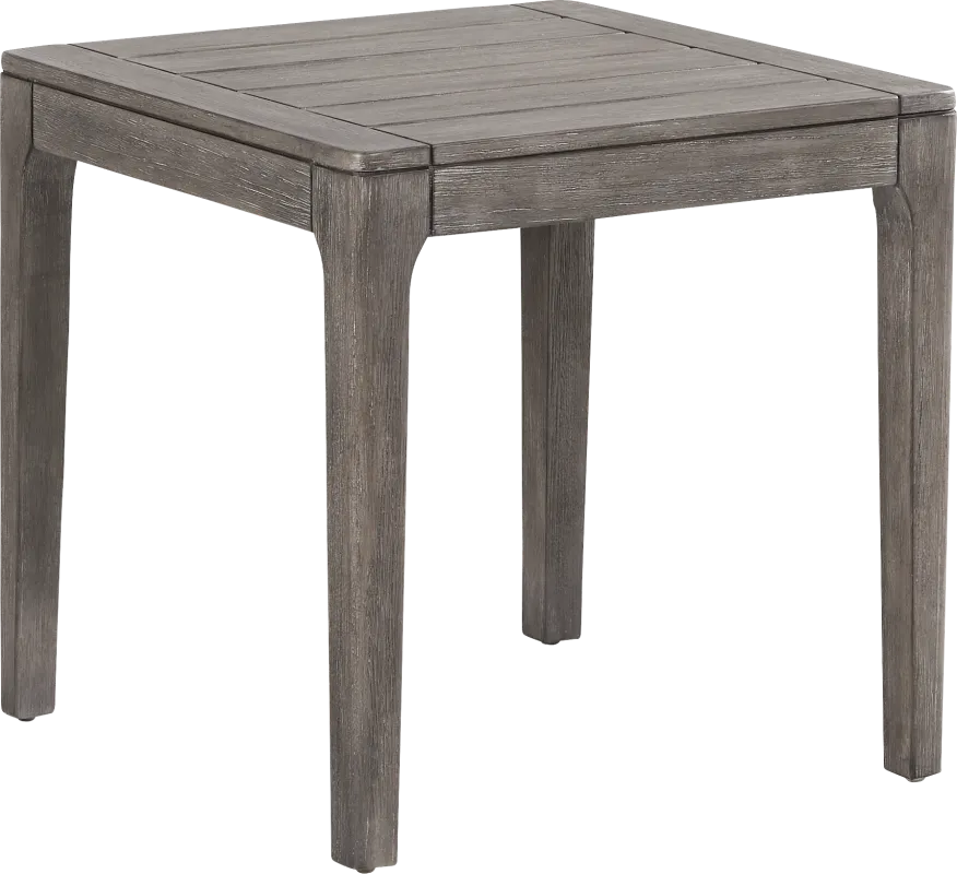Forest Hills Gray Wood Outdoor End Table