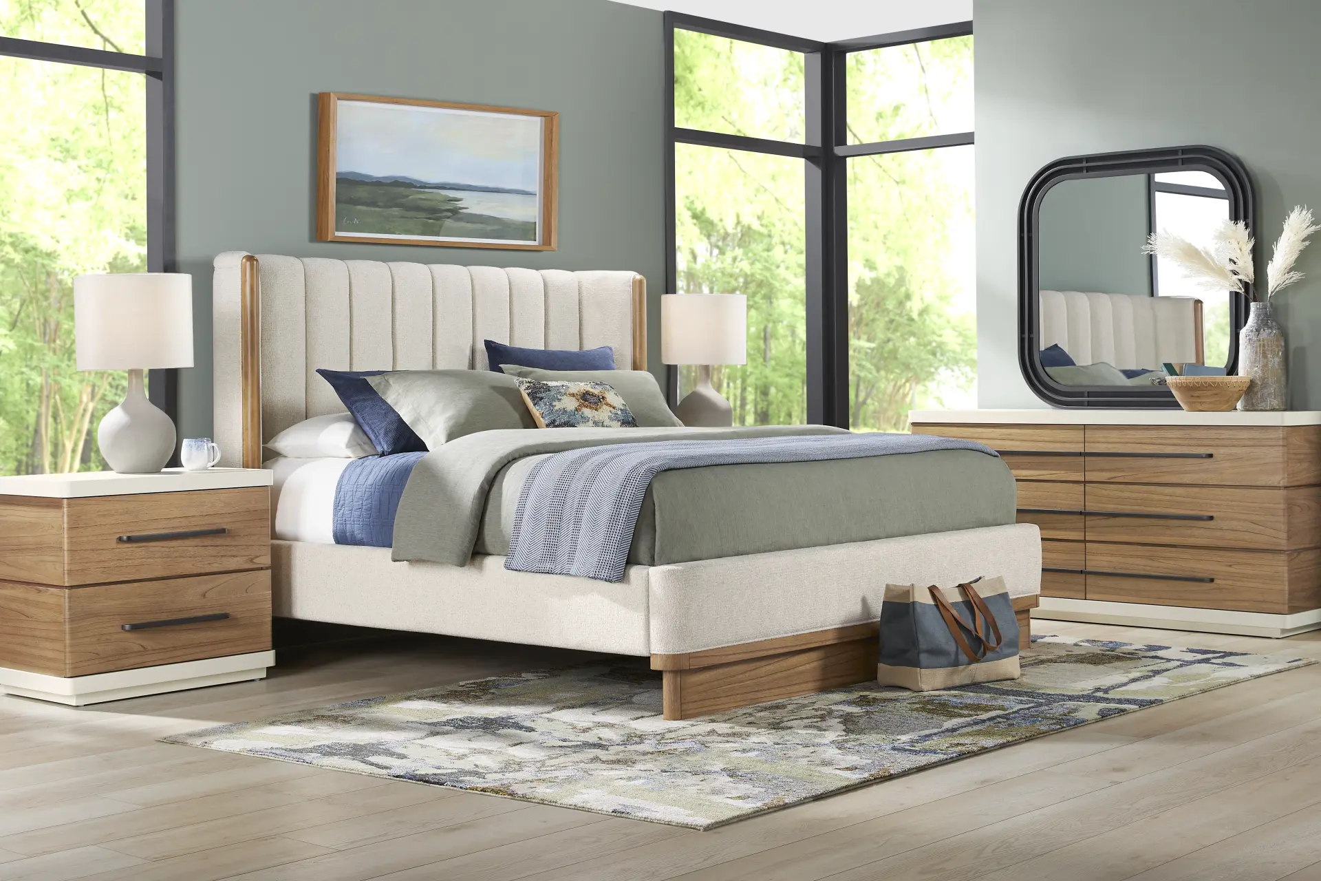 Bristol Bay Brown 5 Pc Upholstered Queen Bedroom