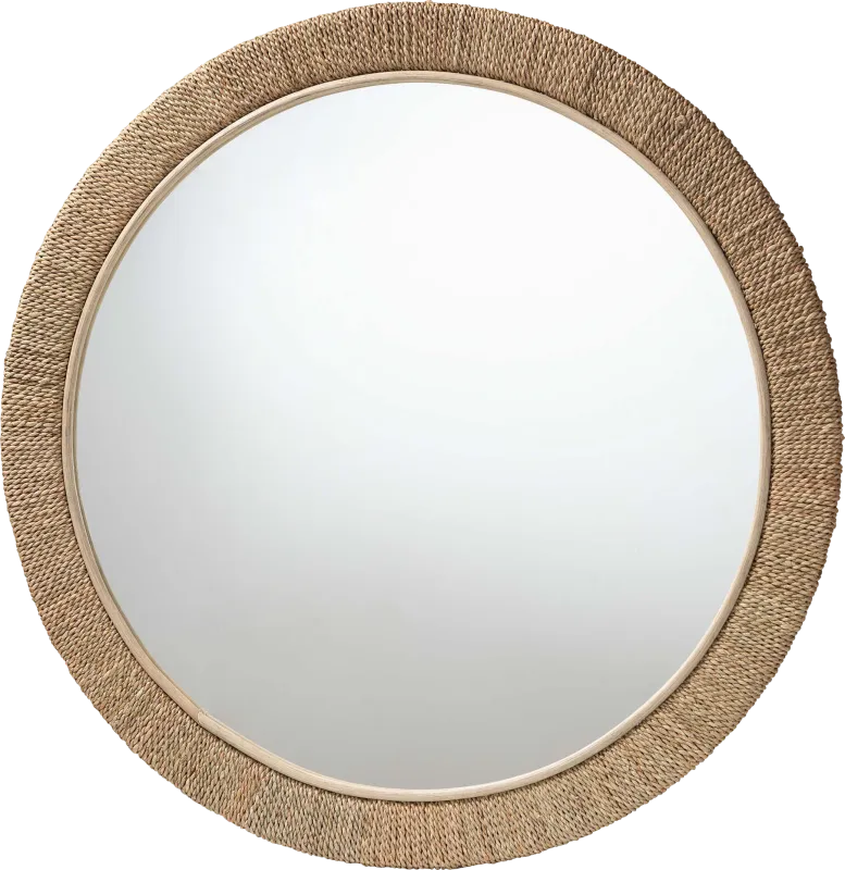 Deaven Brown Round Mirror