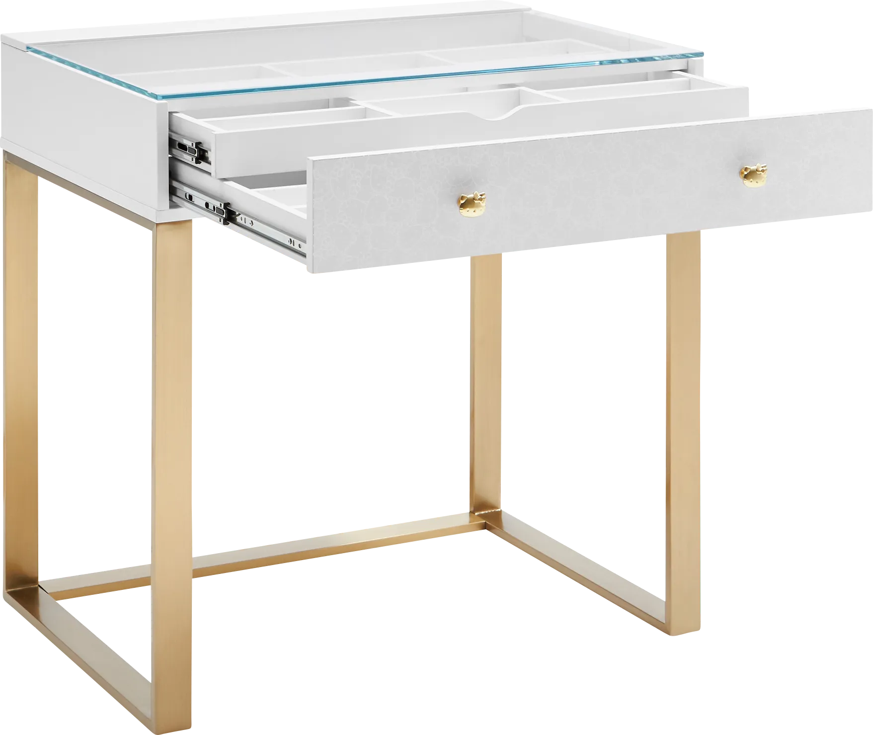 Hello Kitty Vanity II Gold Colors,Metal Desk | Rooms to Go