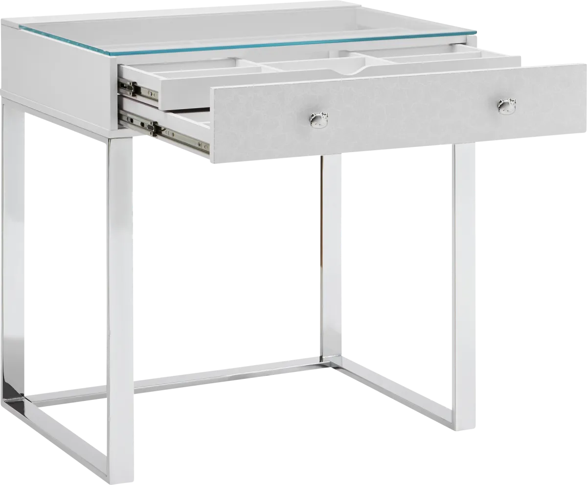 Hello Kitty Vanity II Silver,White Colors,Gray,White Desk | Rooms to Go