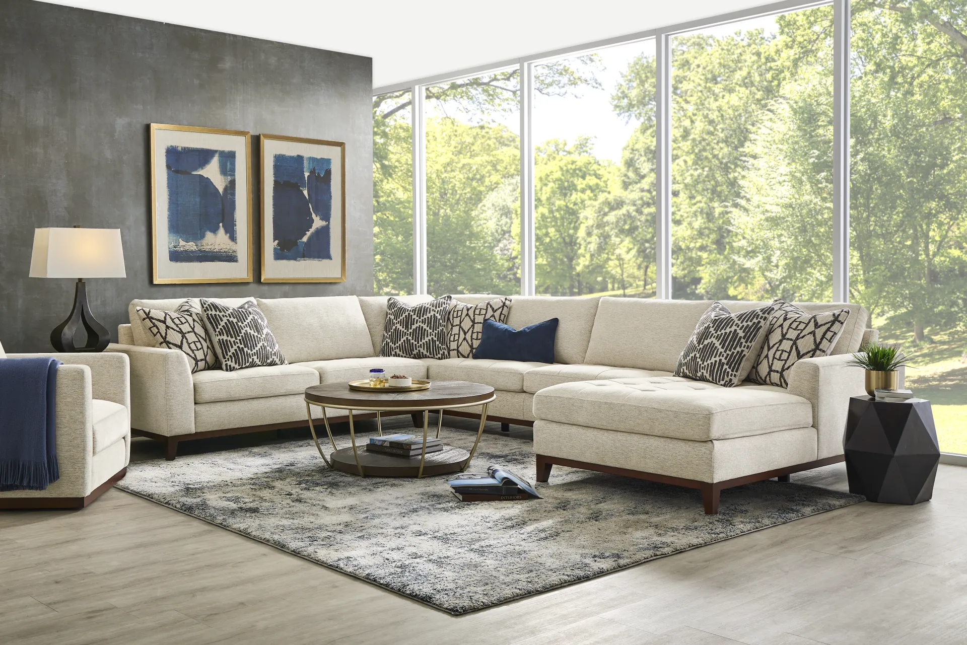 Harmon Beige 3 Pc Sectional - Image 1