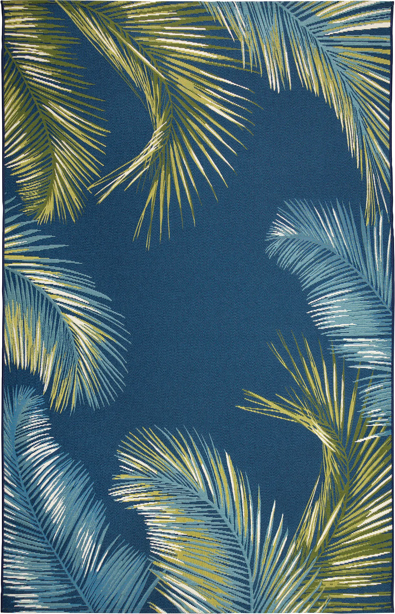 Marina Palms Navy 4'10 x 7'6 Indoor/Outdoor Rug - Image 1