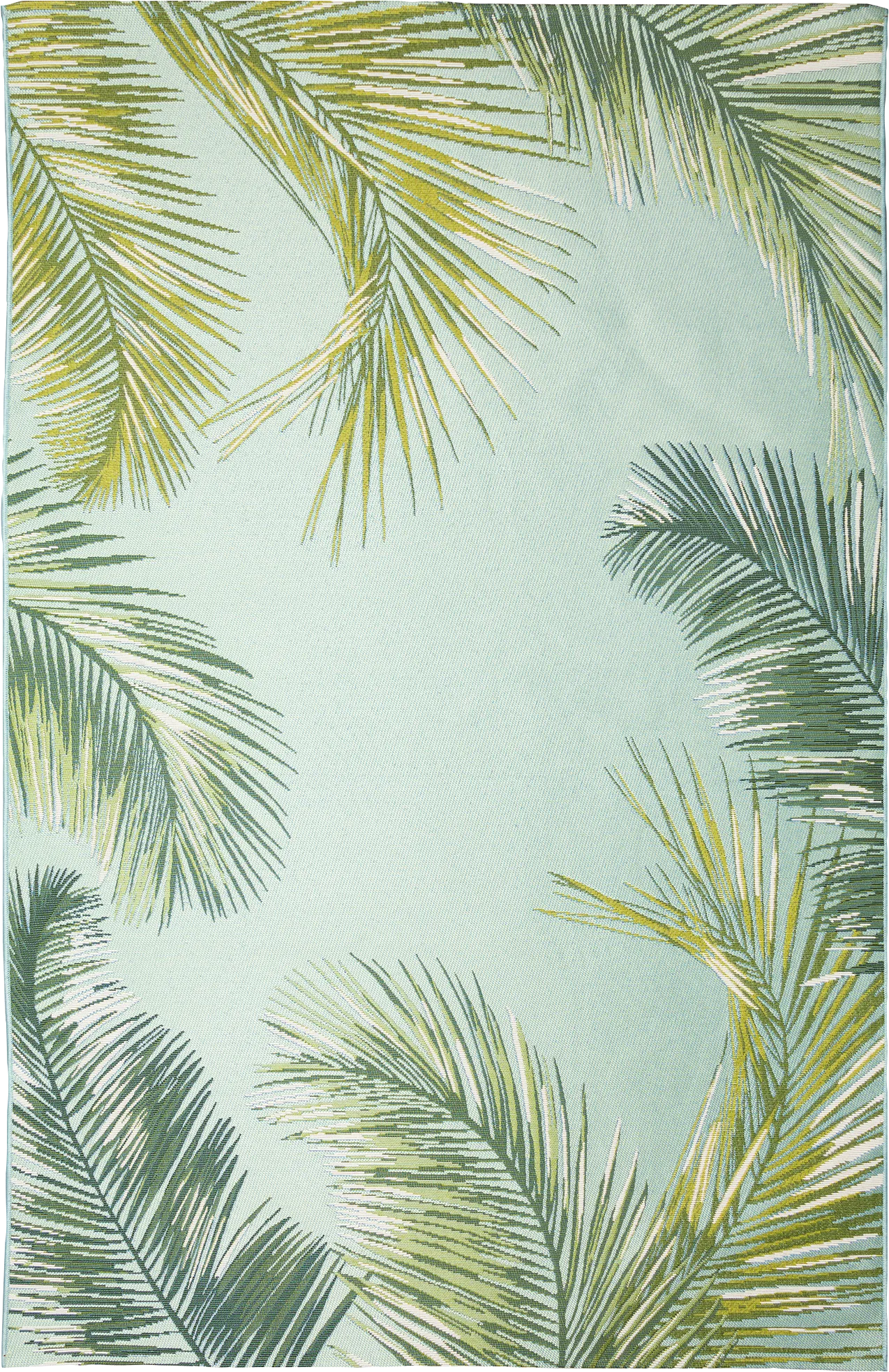 Marina Palms Aqua 4'10 x 7'6 Indoor/Outdoor Rug - Thumbnail - Image 1