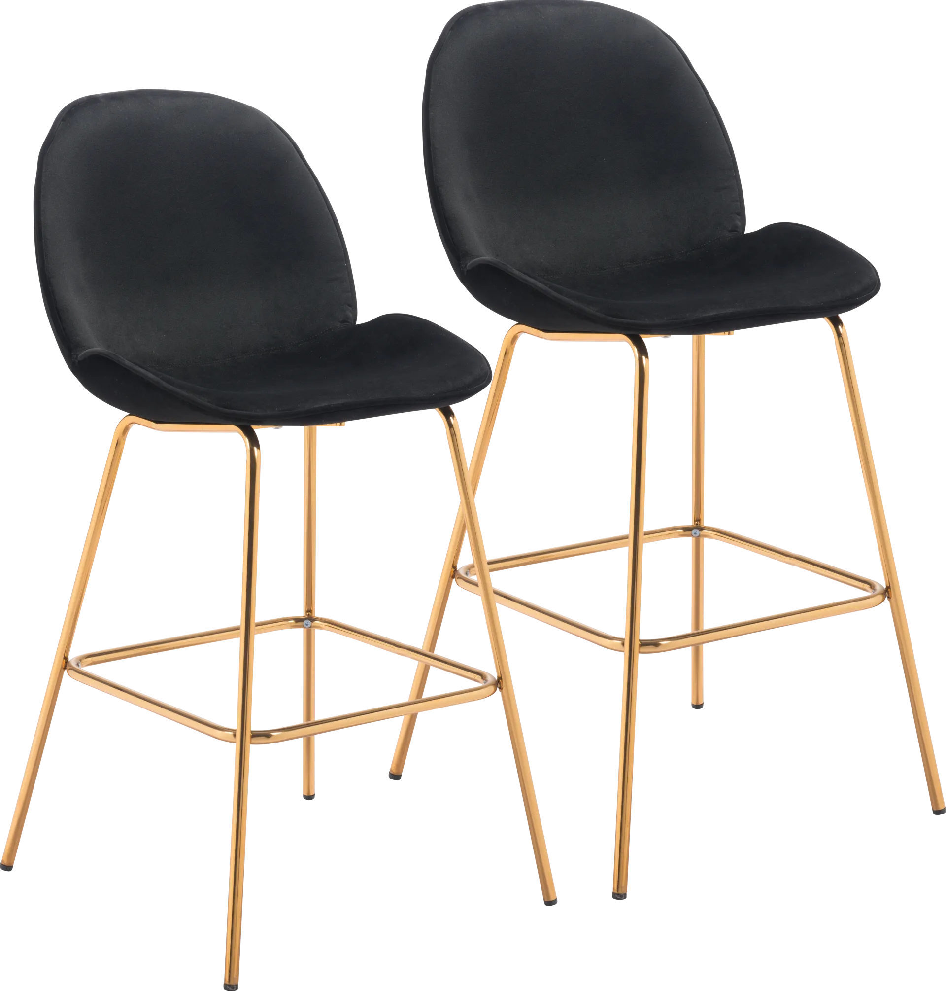 Palou Black Barstool, Set of 2 - Image 1