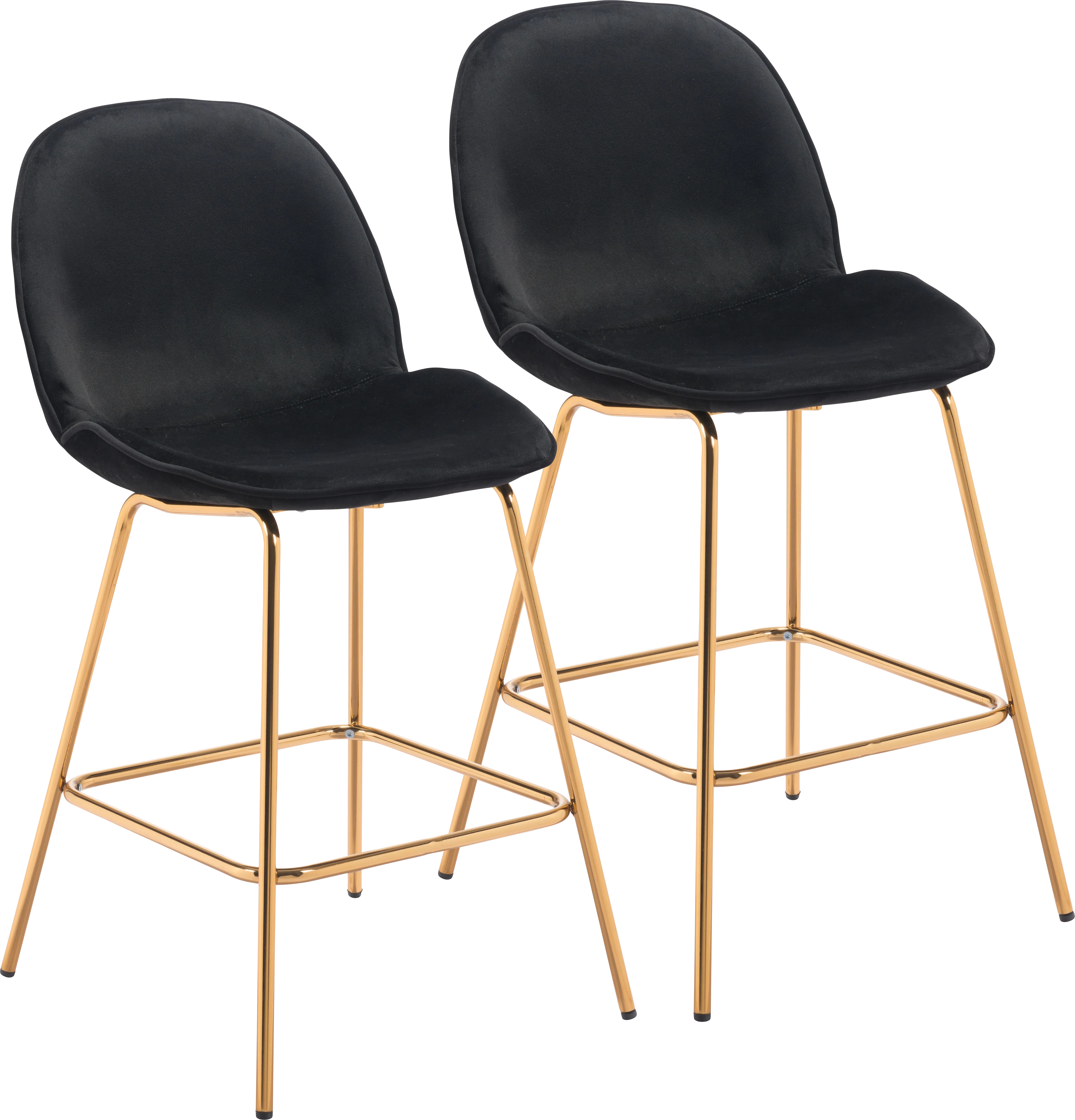 Palou Black Counter Height Stool, Set of 2 - Image 1