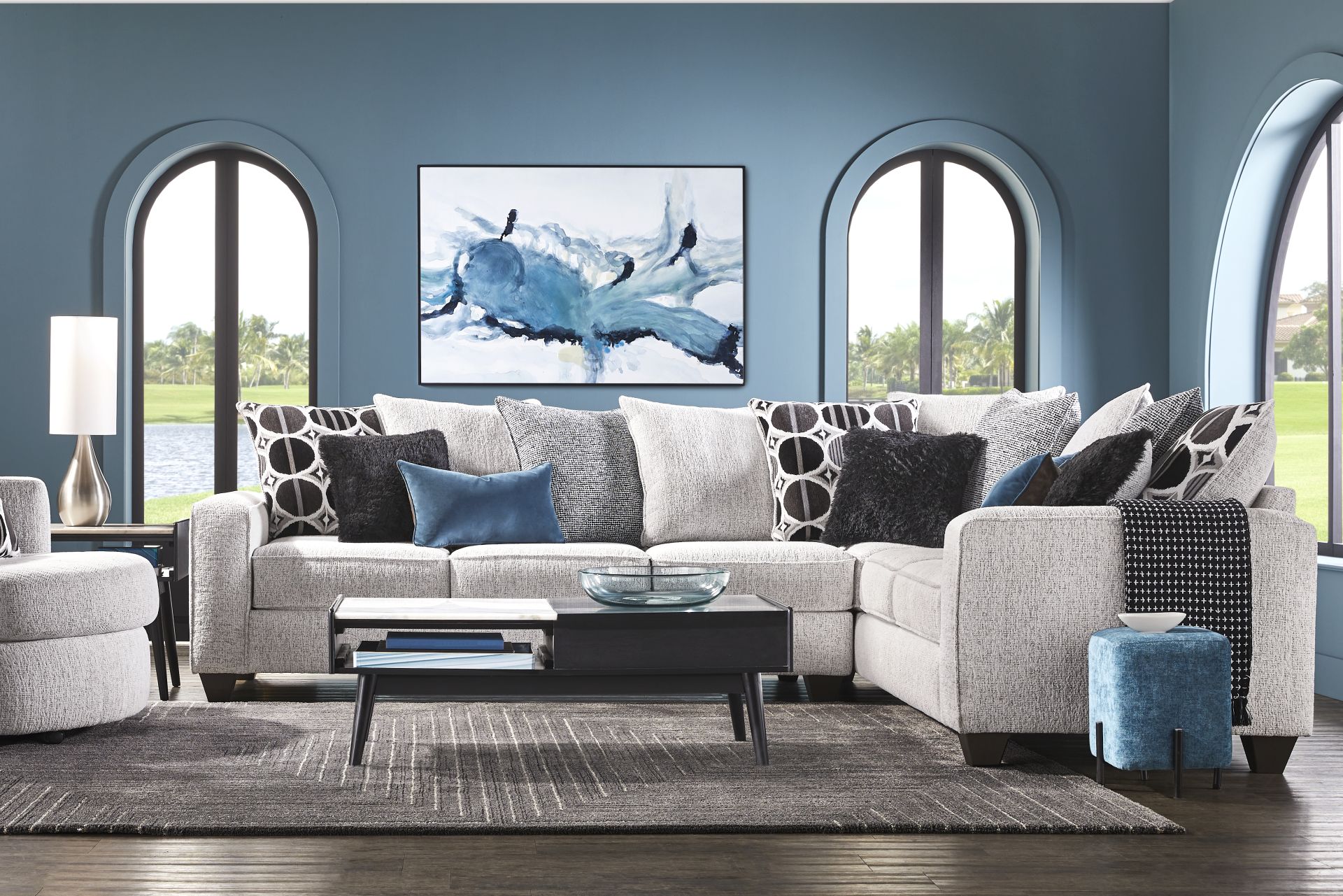 Benton Place Gray 5 Pc Sectional Living Room - Image 1