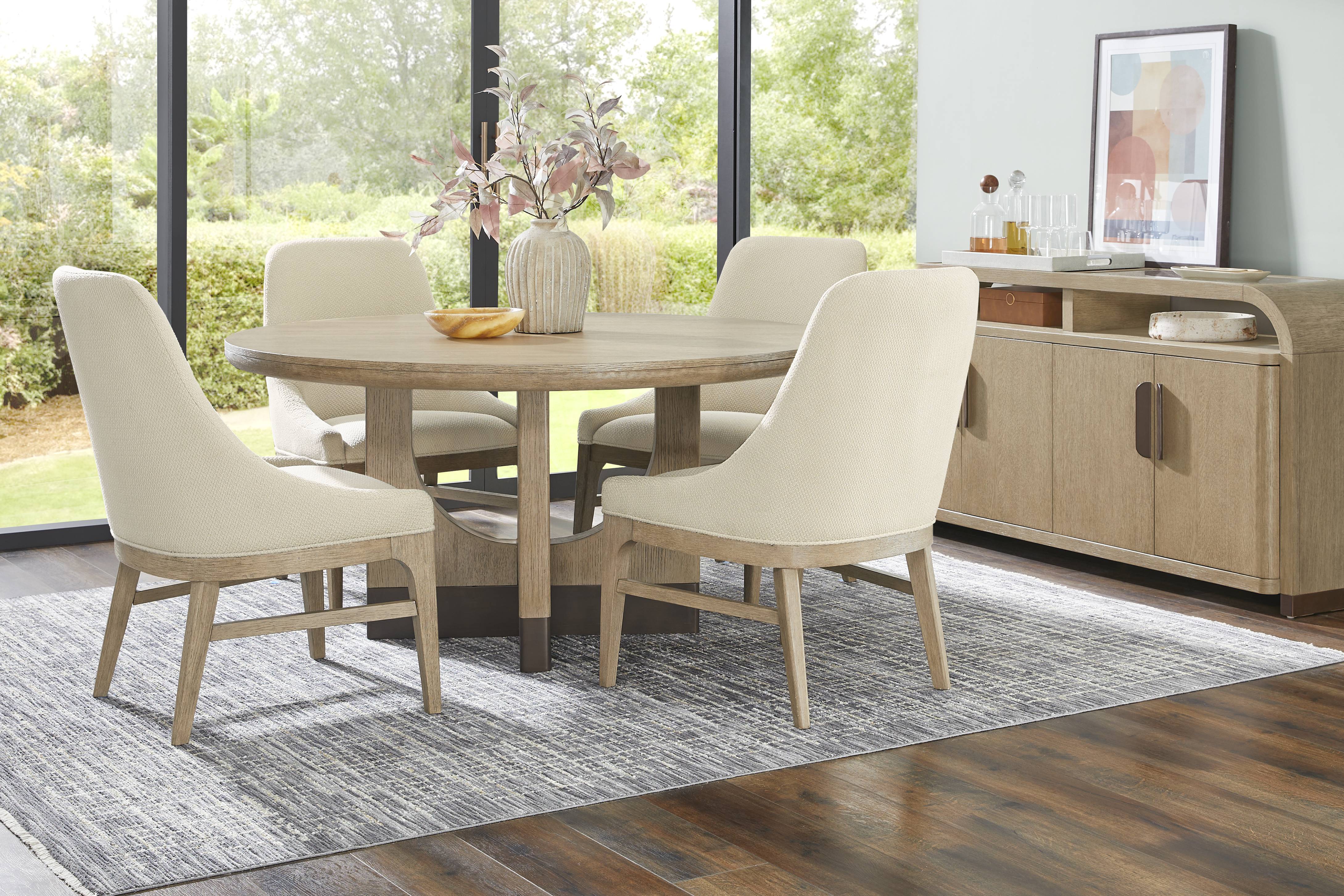 Halverson Honey 5 Pc Round Dining Room with Arm Chairs - Thumbnail - Image 1