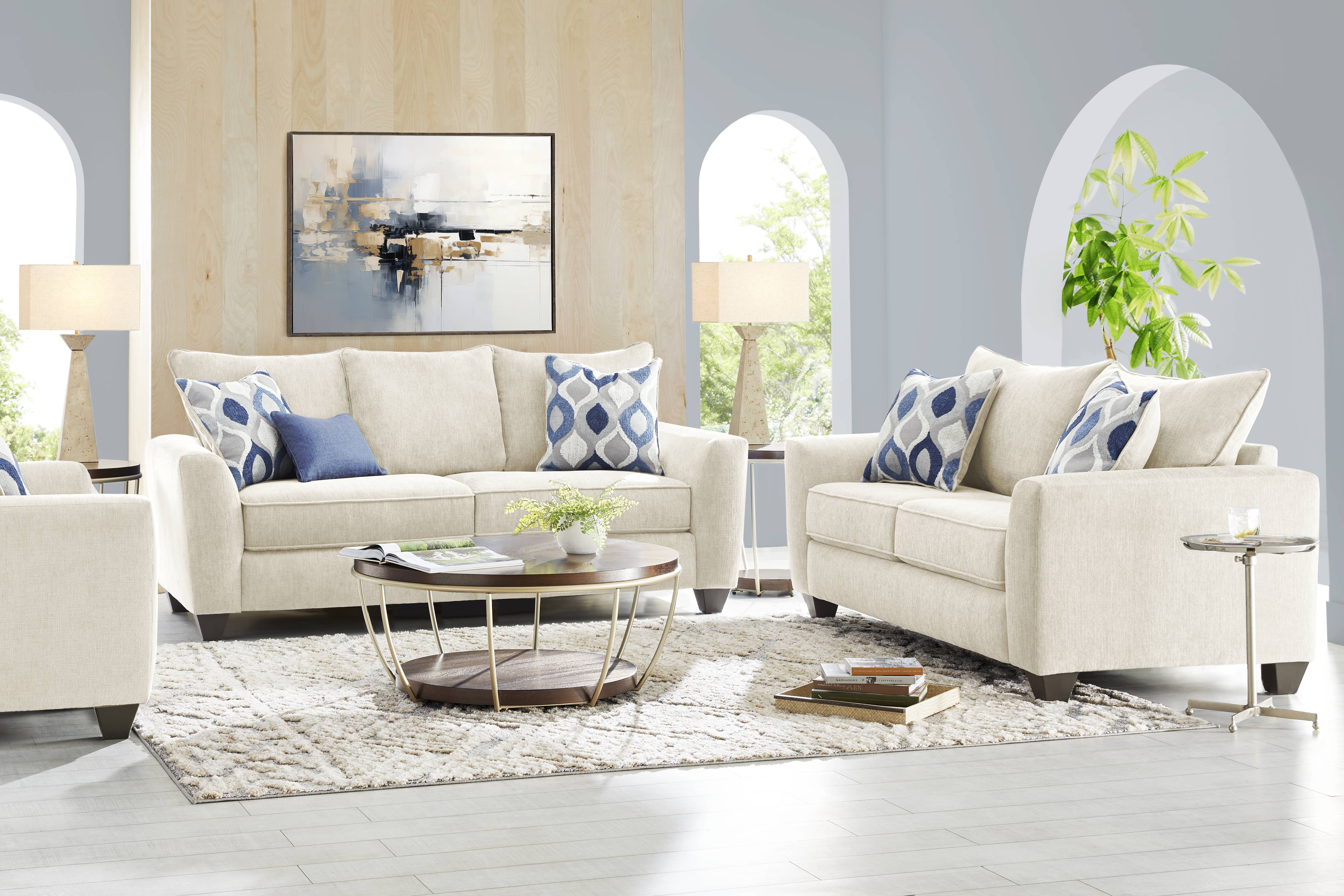 Dennin Heights Beige Sofa - Thumbnail - Image 2