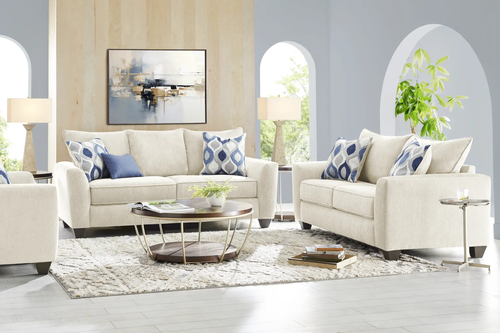 Dennin Heights Beige 7 Pc Living Room
