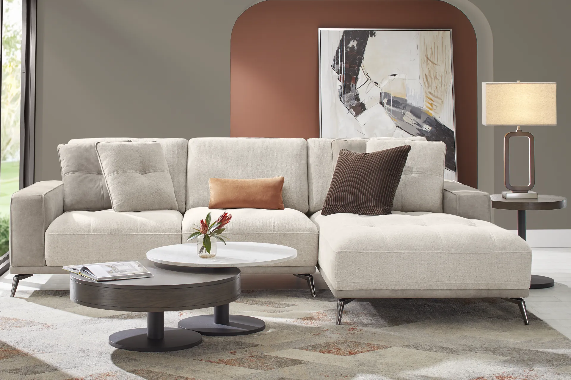 Valencia Light Gray 2 Pc Sectional - Image 1