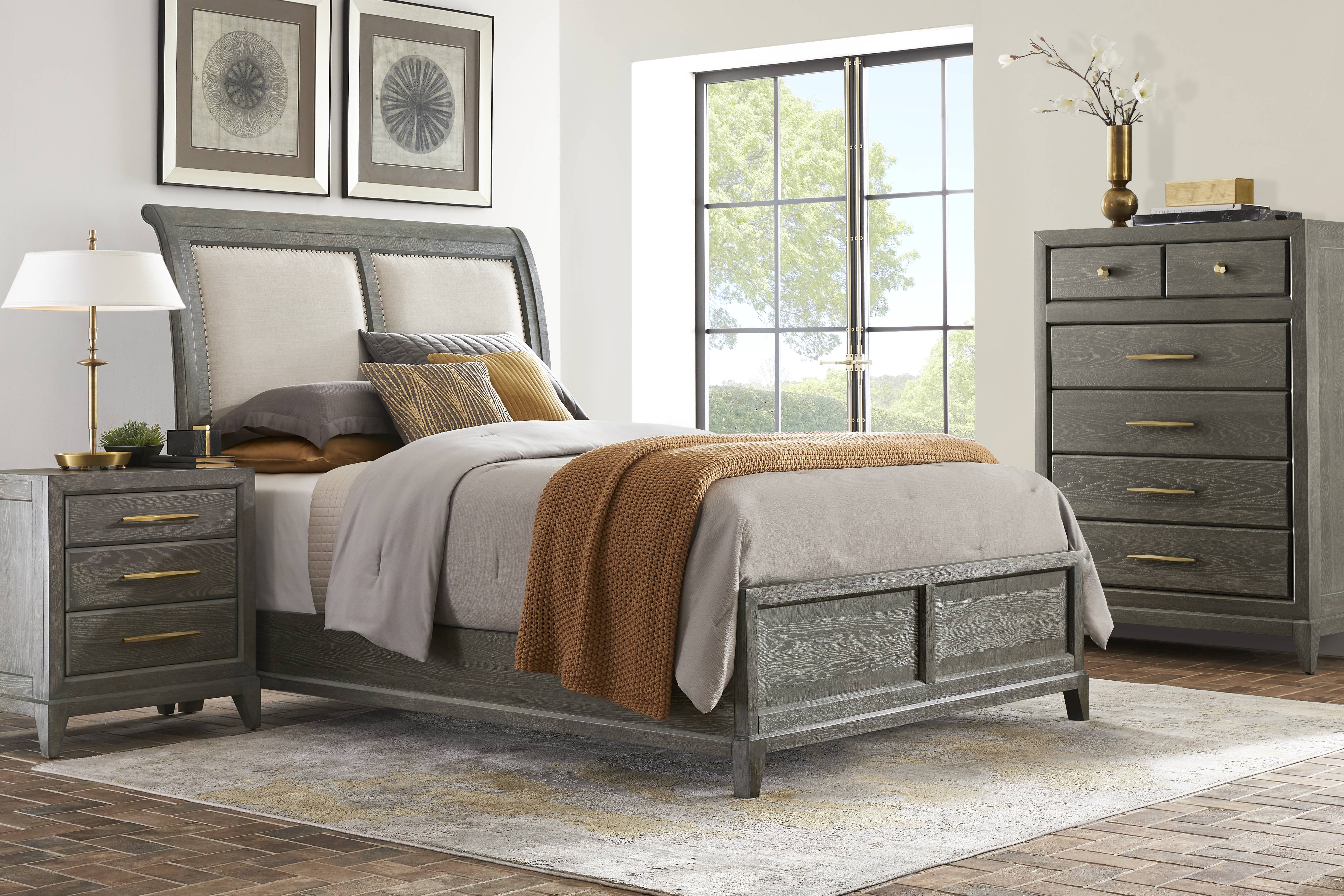 Cindy Crawford Home Kailey Park Charcoal 5 Pc Queen Sleigh Bedroom - Thumbnail - Image 1