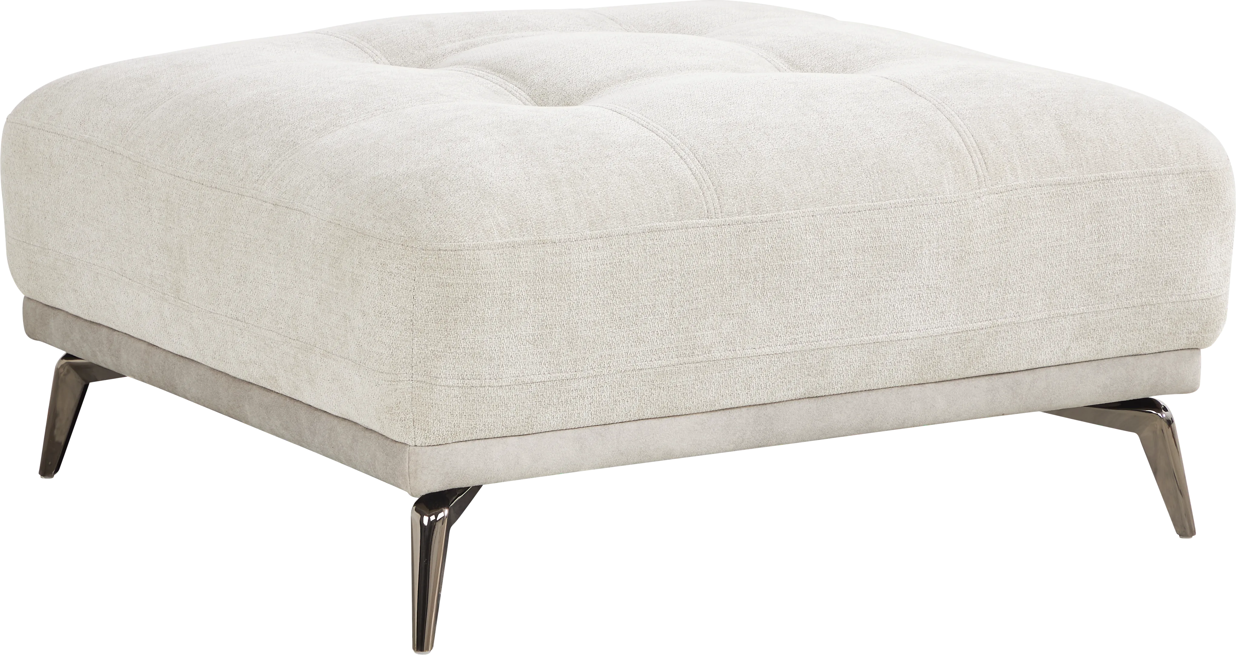 Valencia Light Gray Ottoman - Thumbnail - Image 1