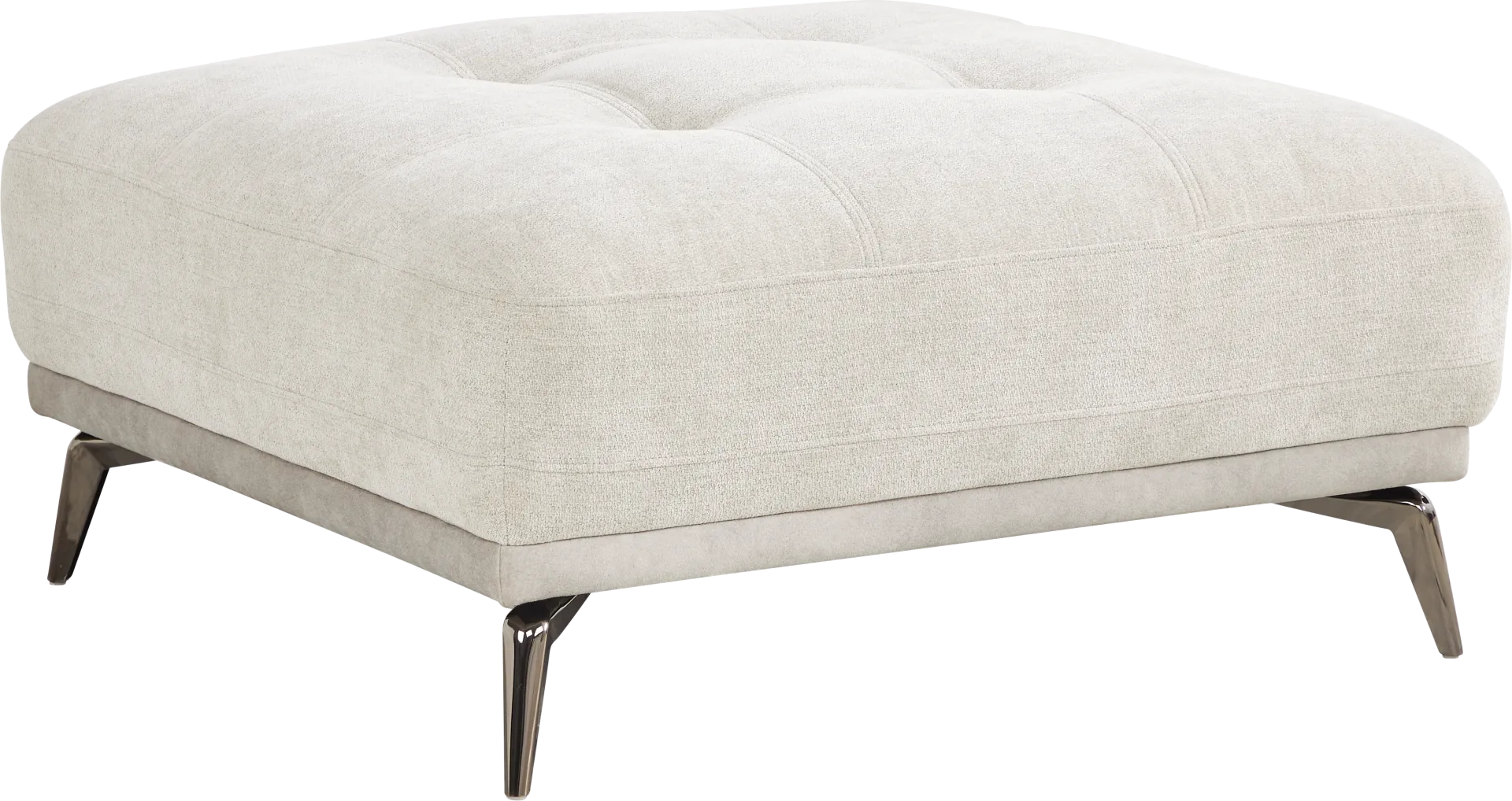 Valencia Light Gray Ottoman - Image 1