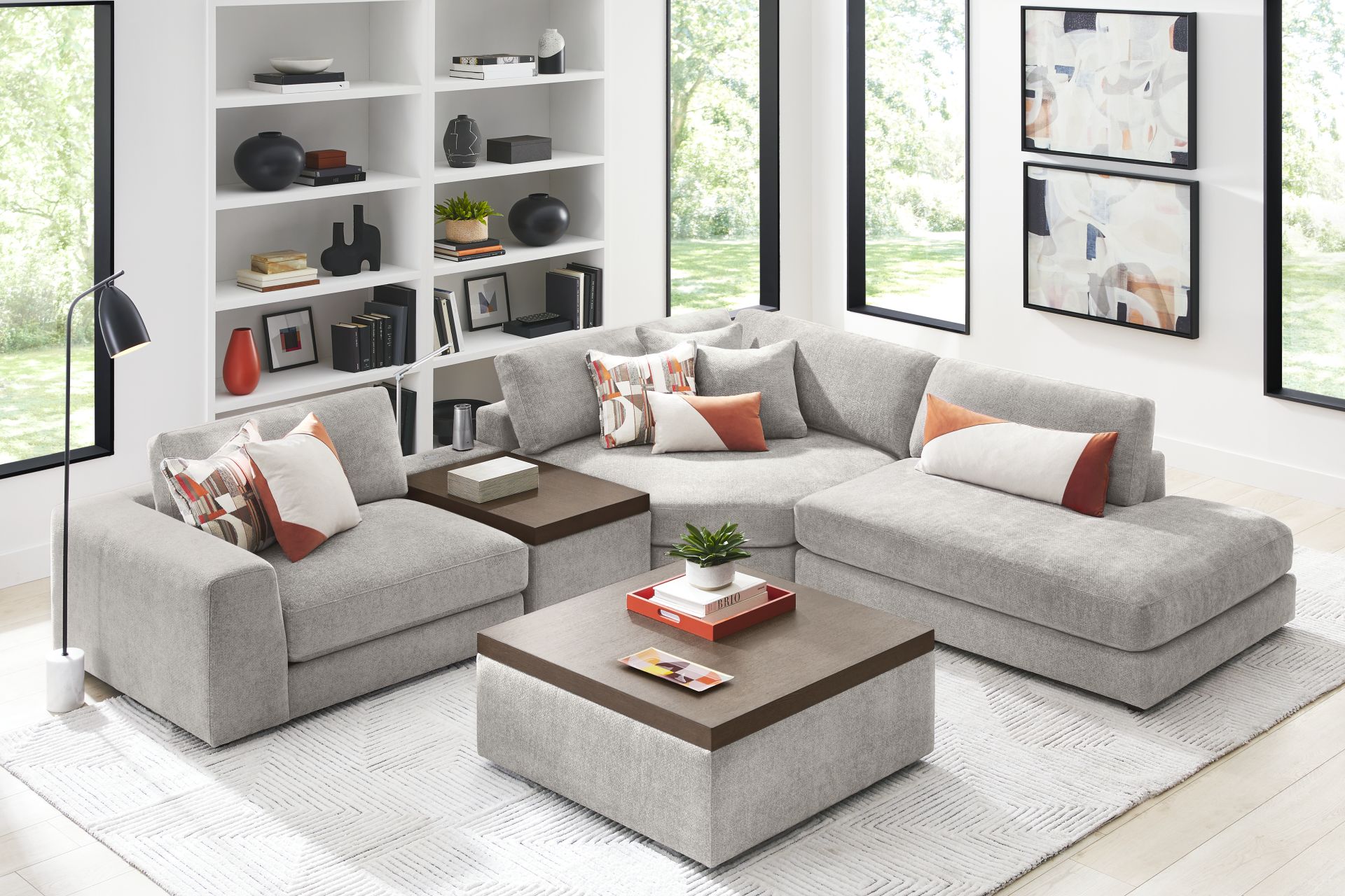 Gray 4 Pc ModularThree with Media Console - Image 1