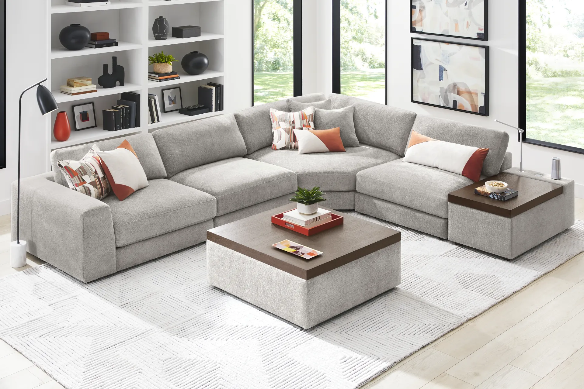 Gray 5 Pc ModularThree with Media Console - Image 1